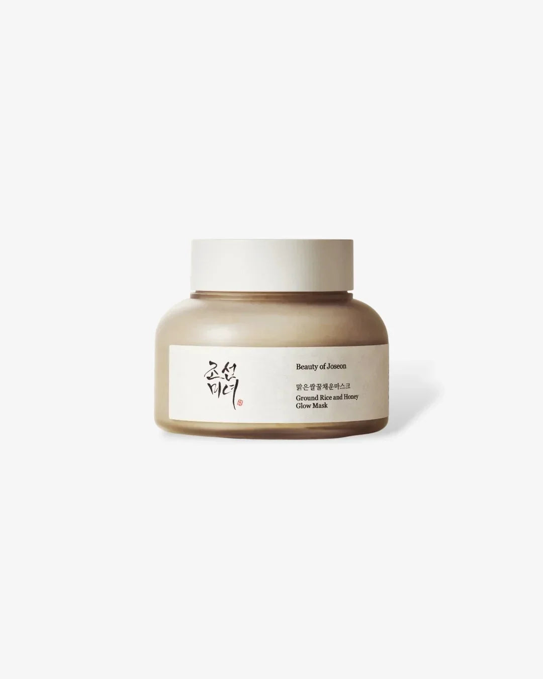 Beauty of Joseon Ground Rice and Honey Glow Mask in beige jar with white lid on white background