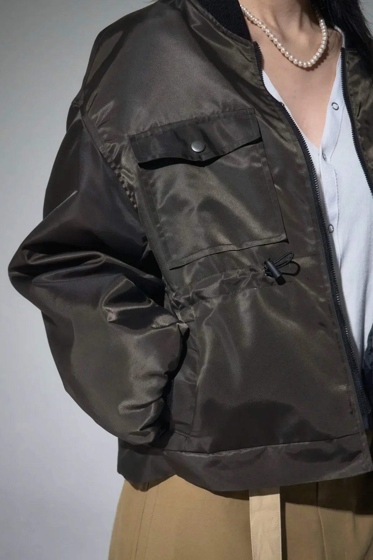 Heavy Nylon Bomber Jacket