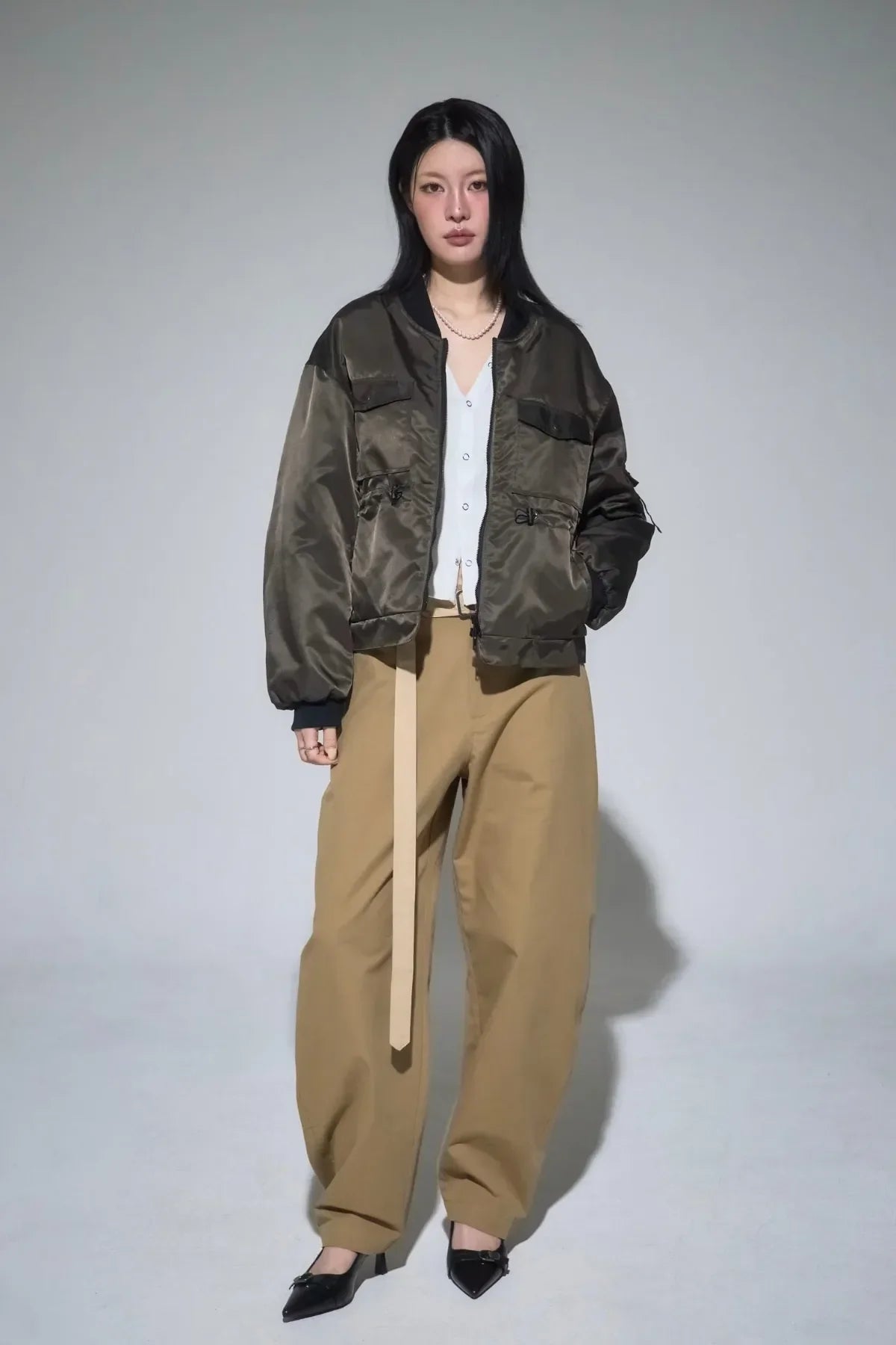 Heavy Nylon Bomber Jacket
