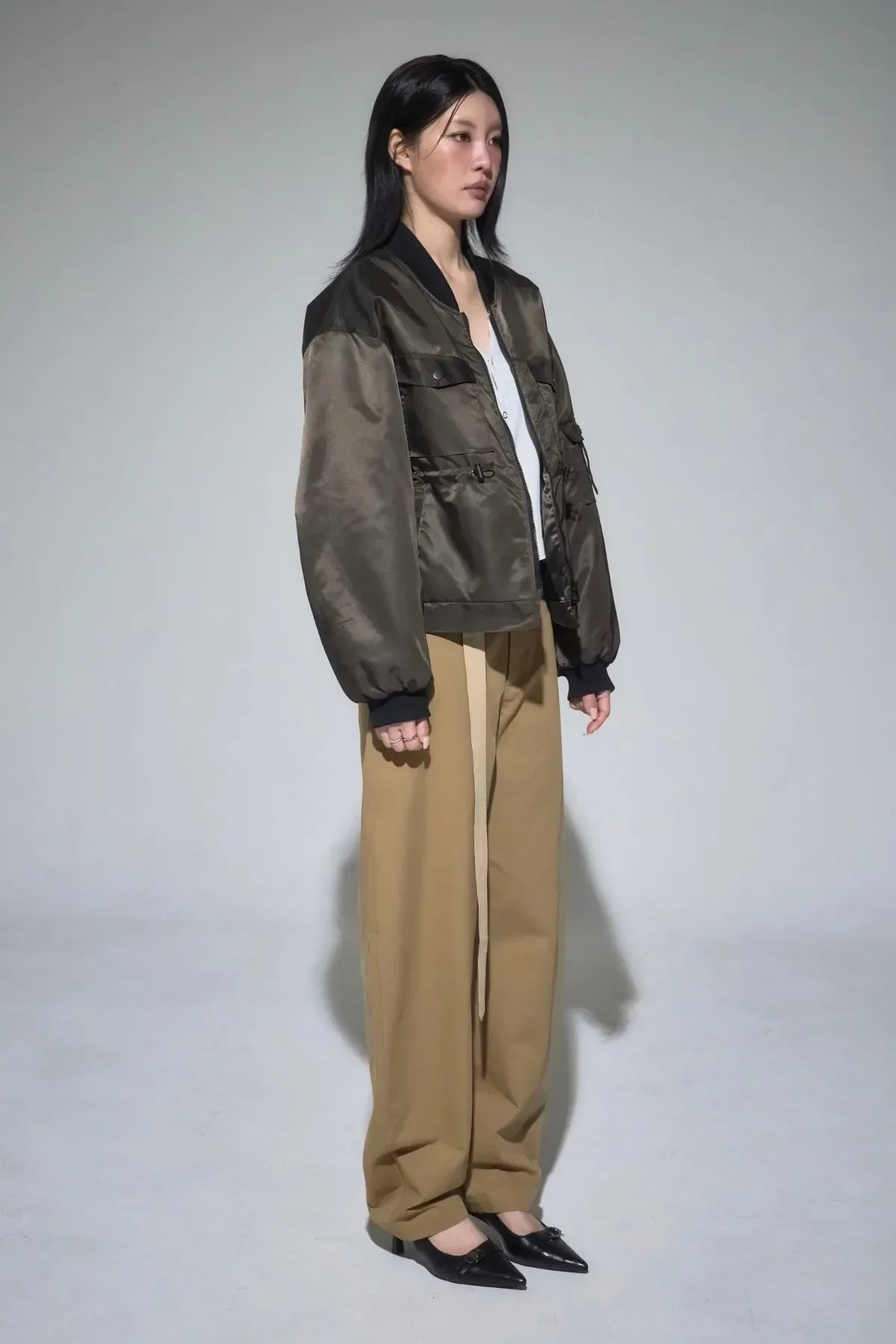 Heavy Nylon Bomber Jacket