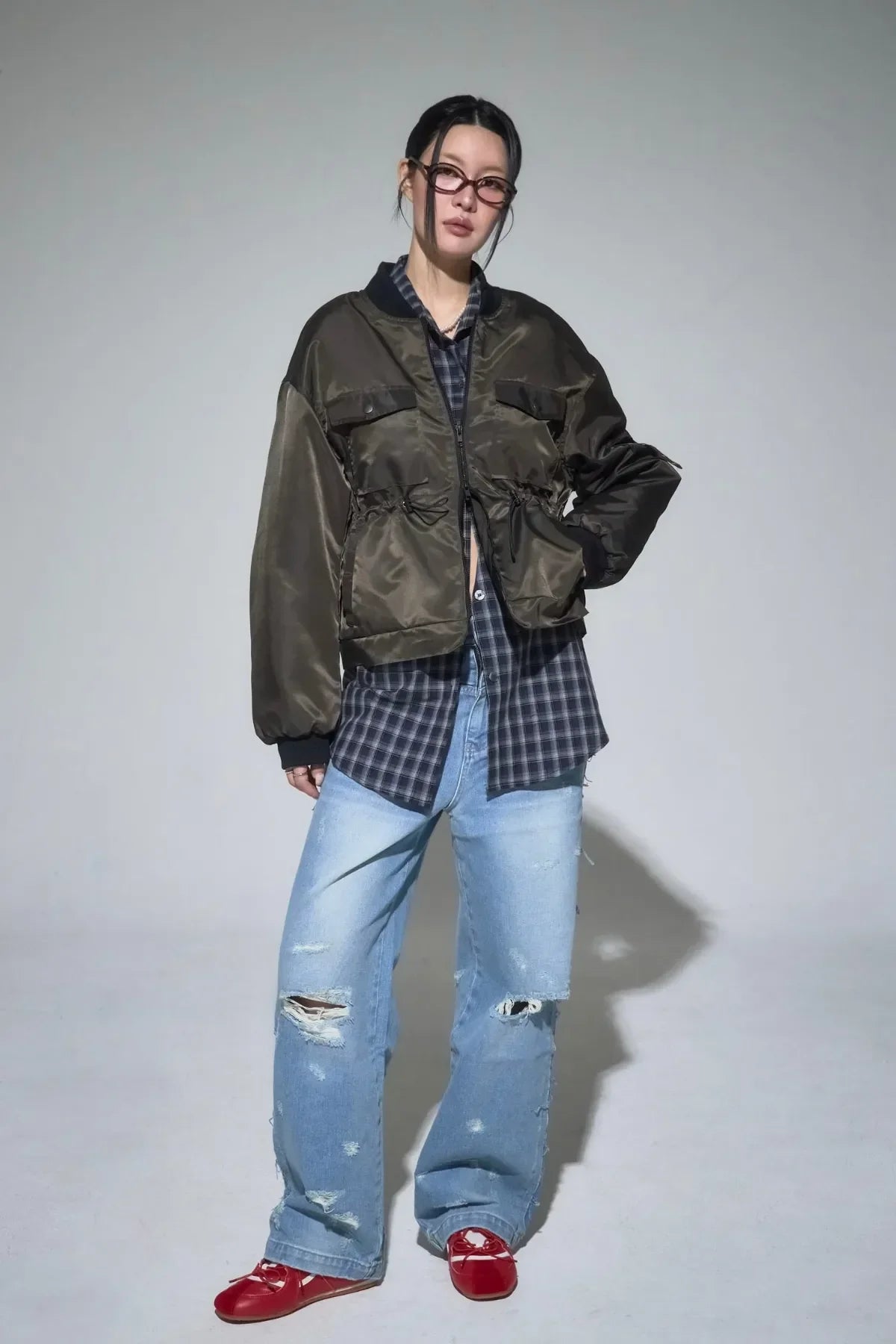 Heavy Nylon Bomber Jacket