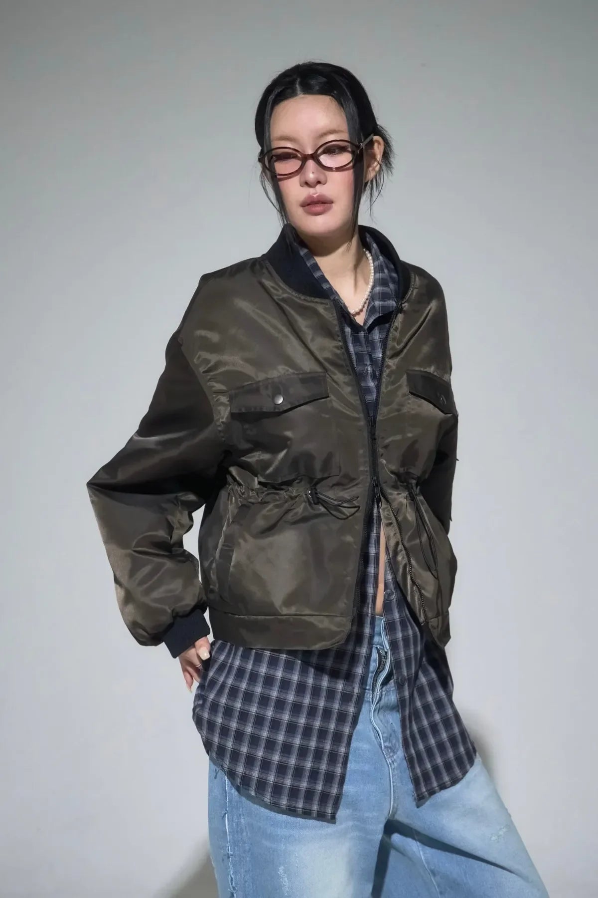 Heavy Nylon Bomber Jacket