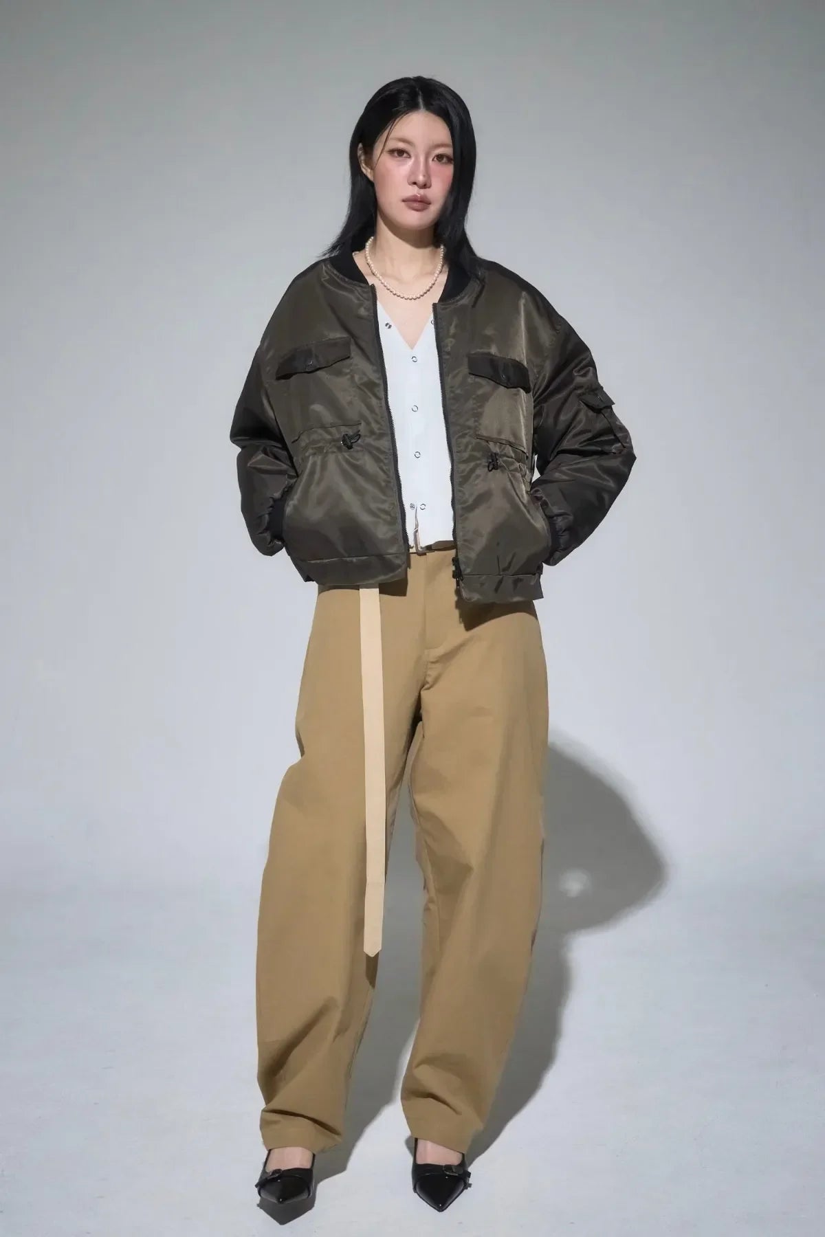 Heavy Nylon Bomber Jacket