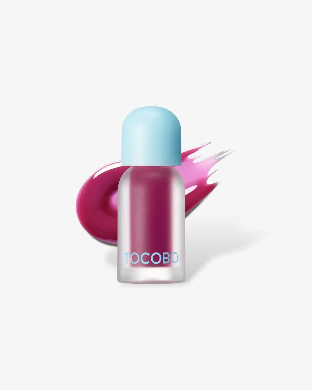 Tocobo Juicy Berry Plumping Lip Oil in berry brandy shade with blue cap on white background