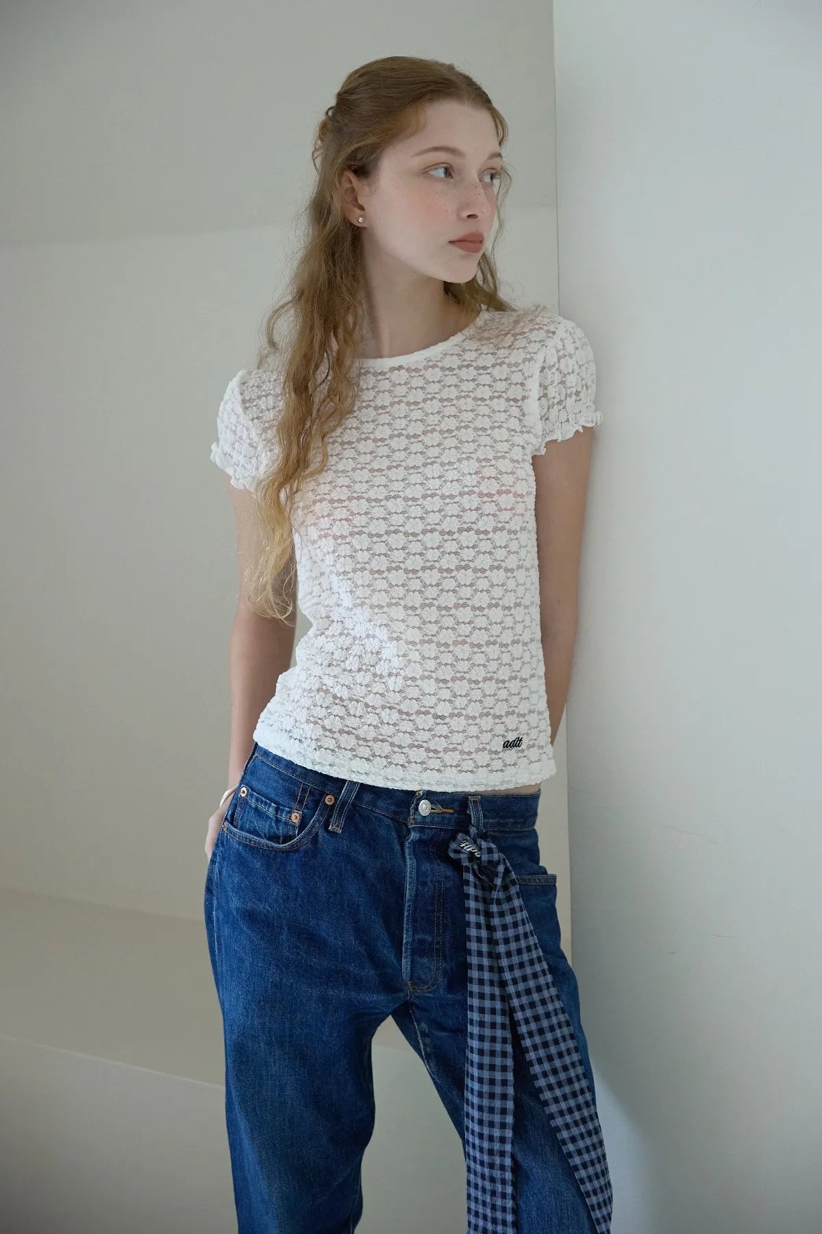 Lace Puff Sleeves Blouse