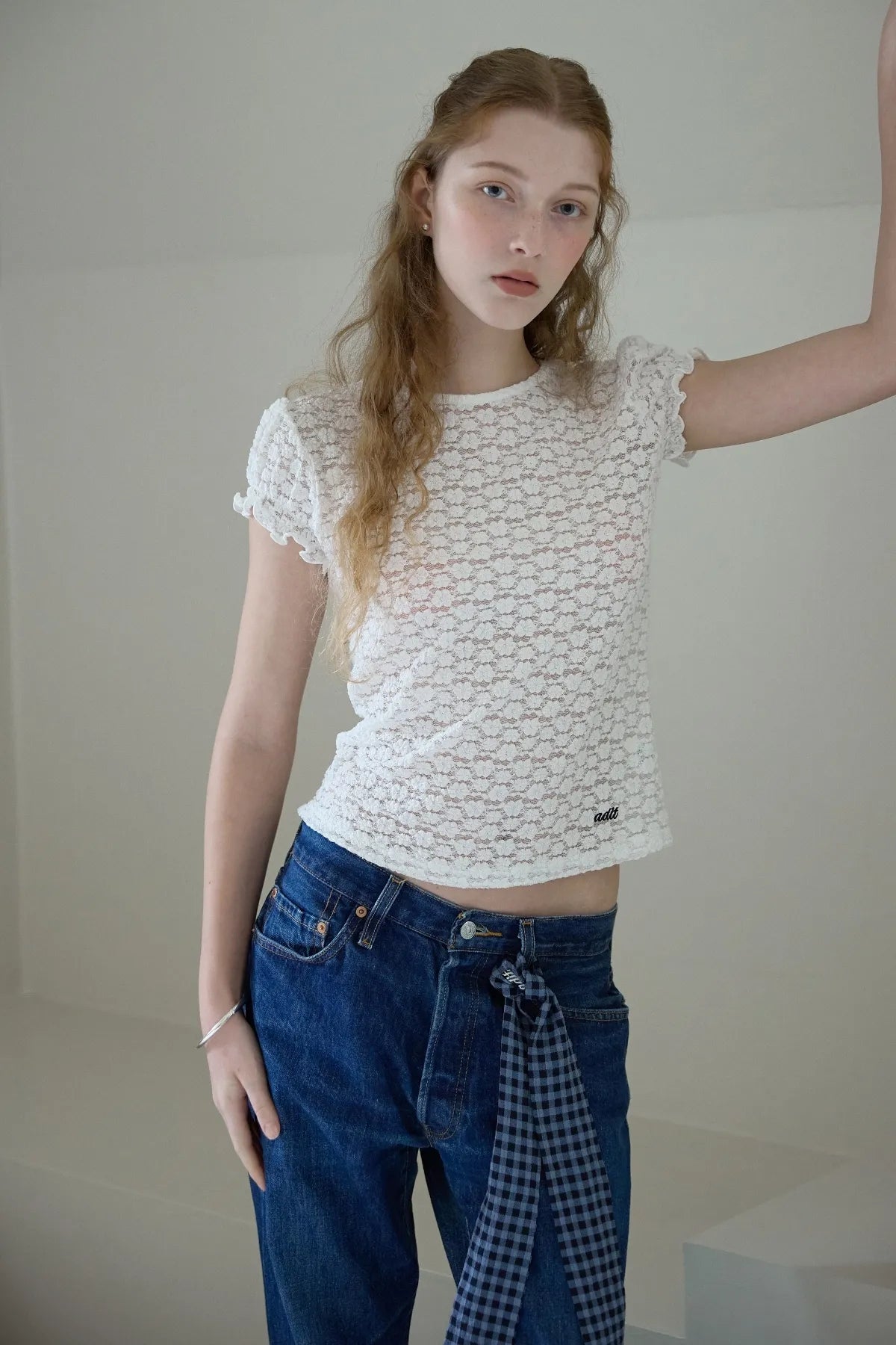Lace Puff Sleeves Blouse