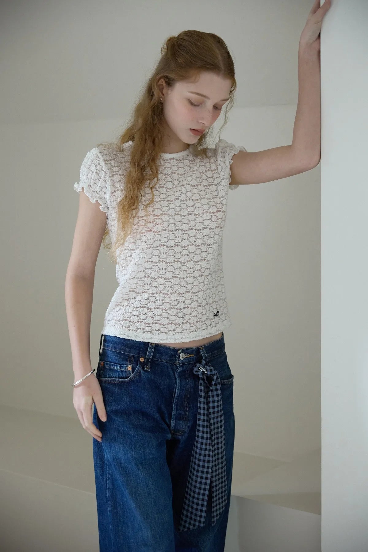 Lace Puff Sleeves Blouse