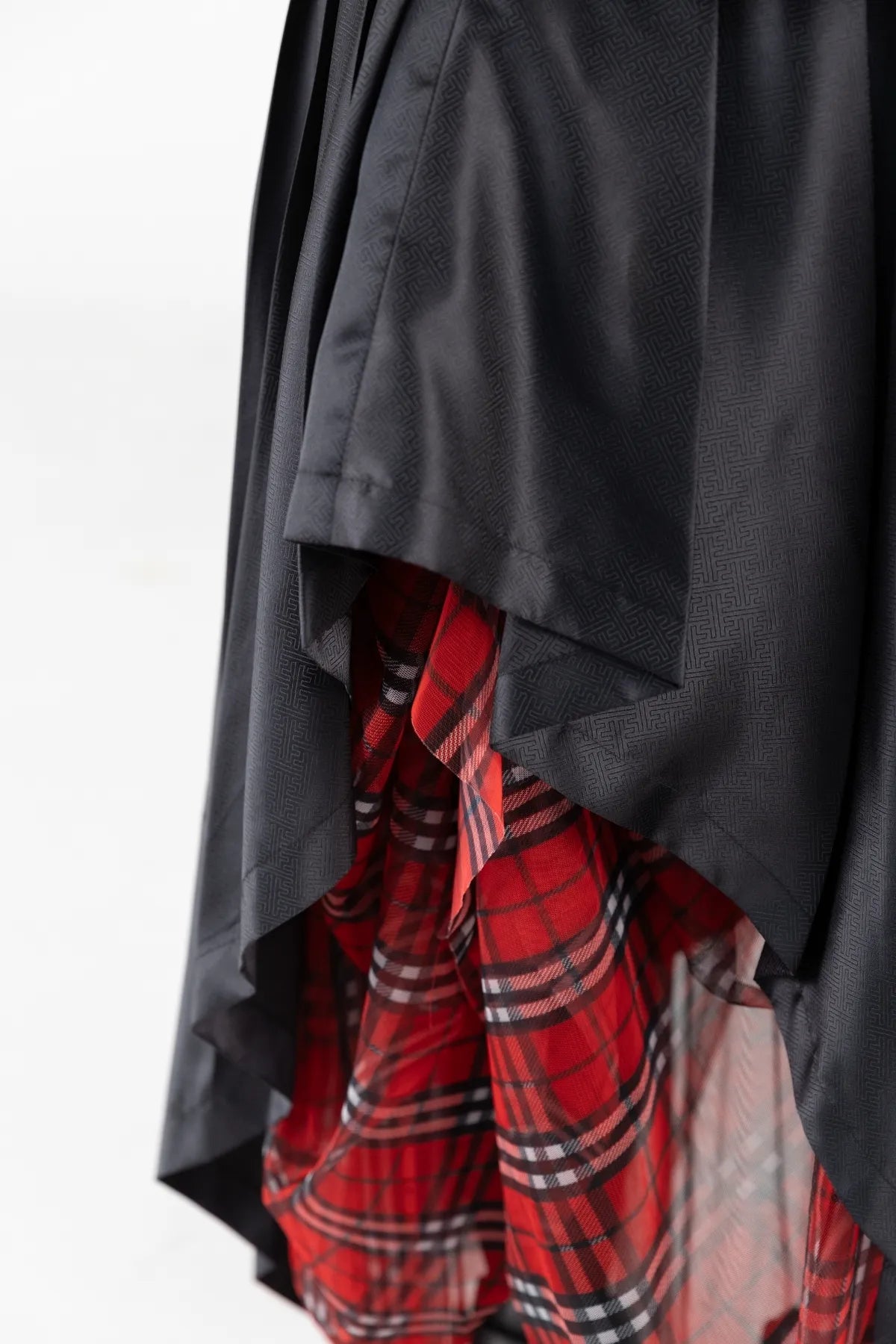 Leather Tartan Wrap Skirt