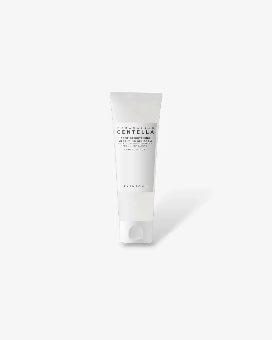 Tube of Madagascar Centella Tone Brightening Cleansing Gel Foam by SKIN1004 on white background