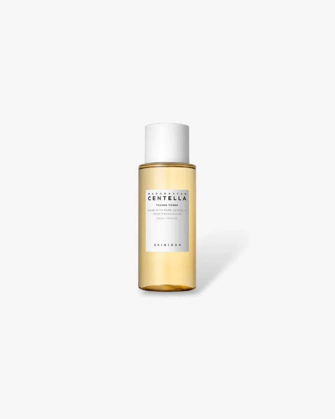 Madagascar Centella toning toner bottle by SKIN1004 with white cap on white background