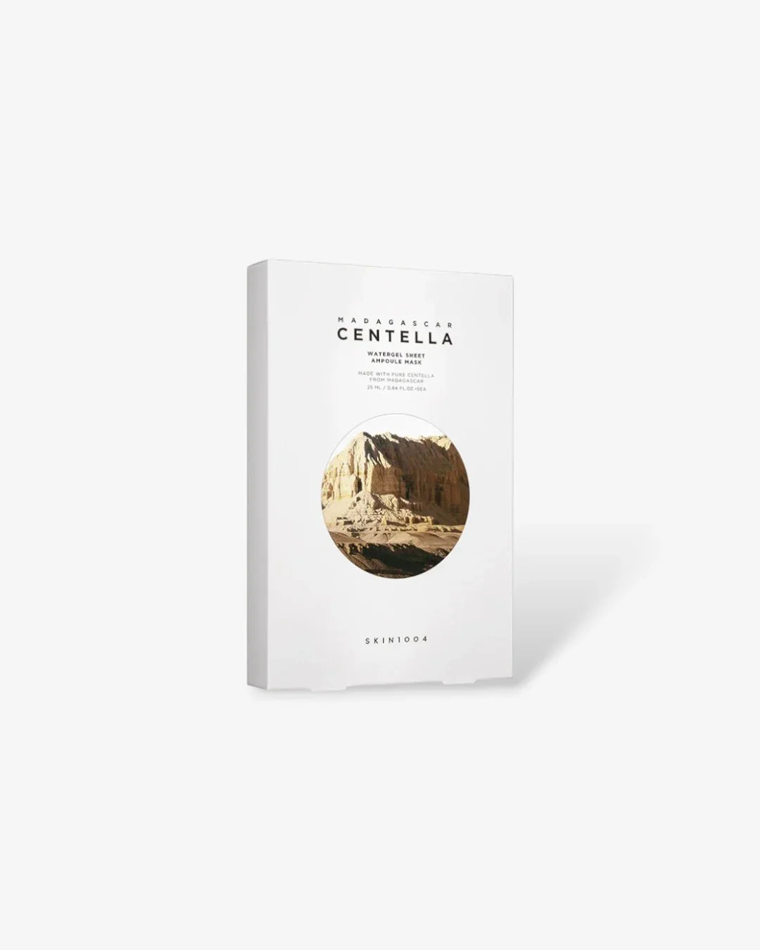 SKIN1004 Madagascar Centella Watergel Sheet Ampoule Mask box on white background, Korean skincare on Malkn UK lifestyle platform.