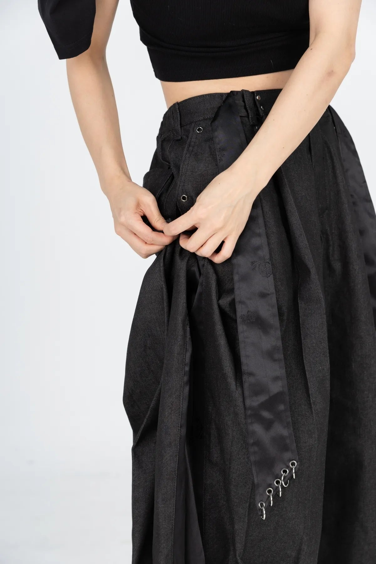 Mixed Brocade Wide Pants