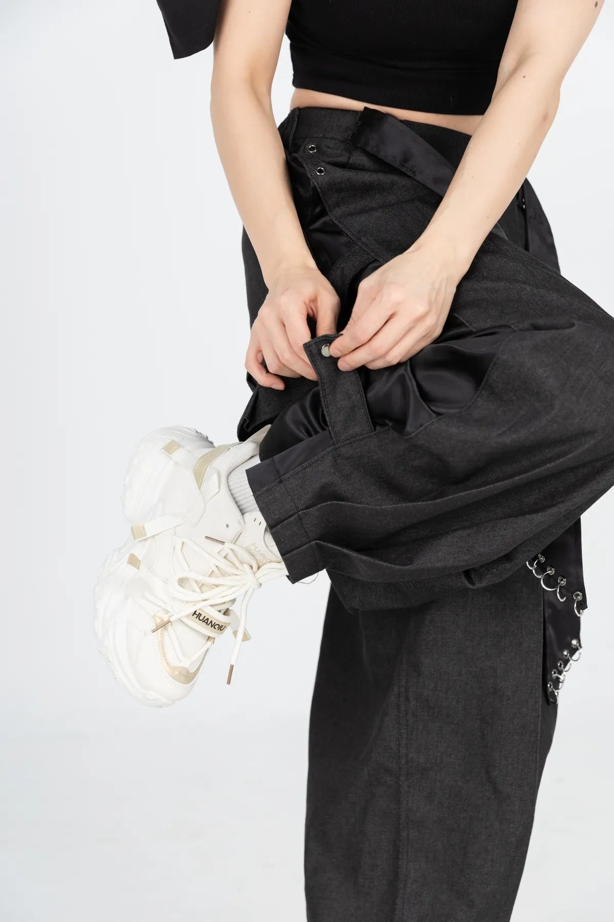 Mixed Brocade Wide Pants