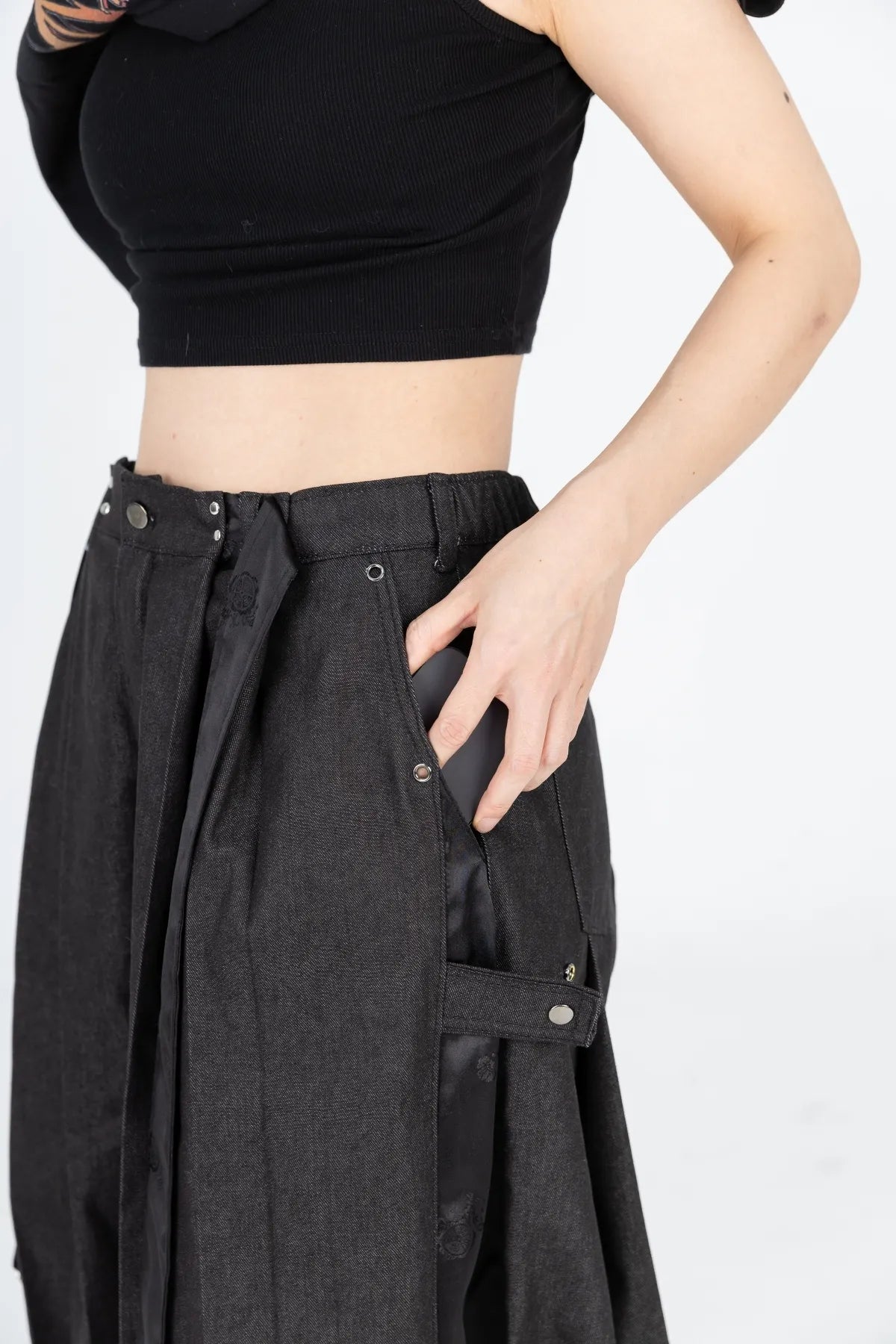 Mixed Brocade Wide Pants