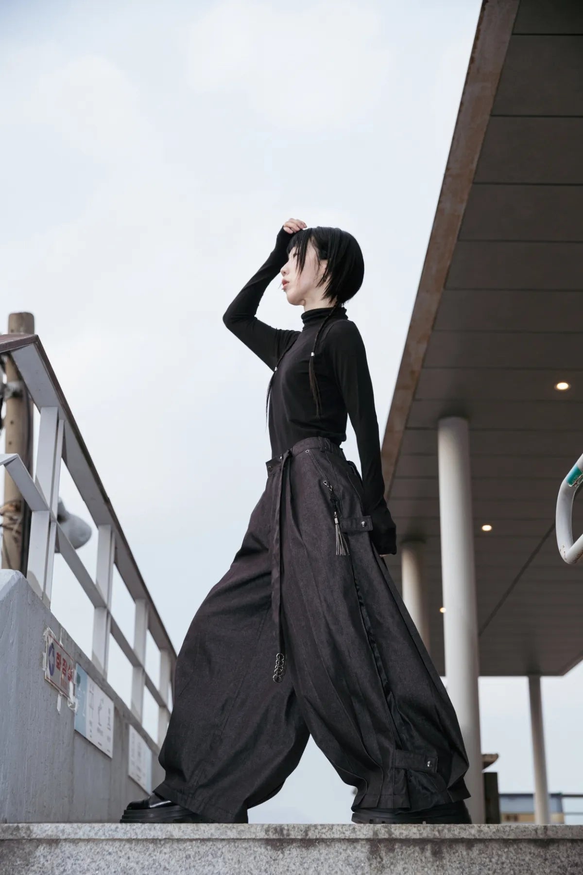 Mixed Brocade Wide Pants
