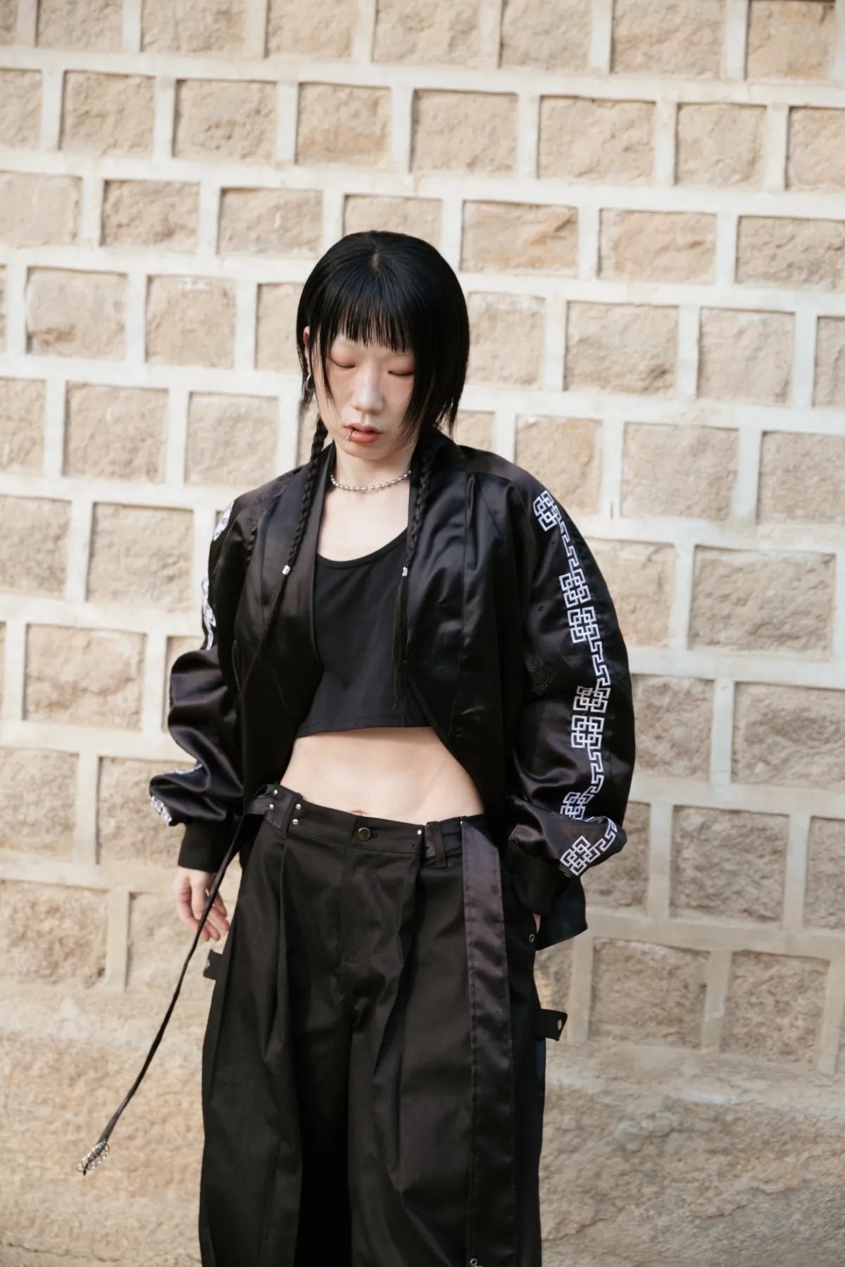 Mixed Brocade Wide Pants