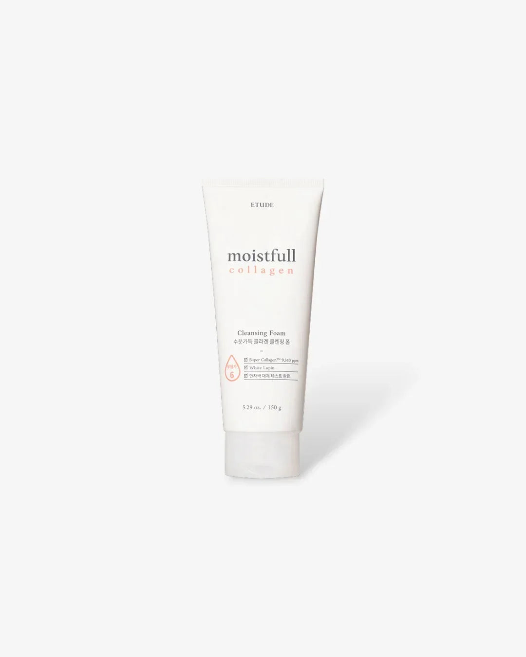 Etude Moistfull Collagen Cleansing Foam 150g white tube skincare product