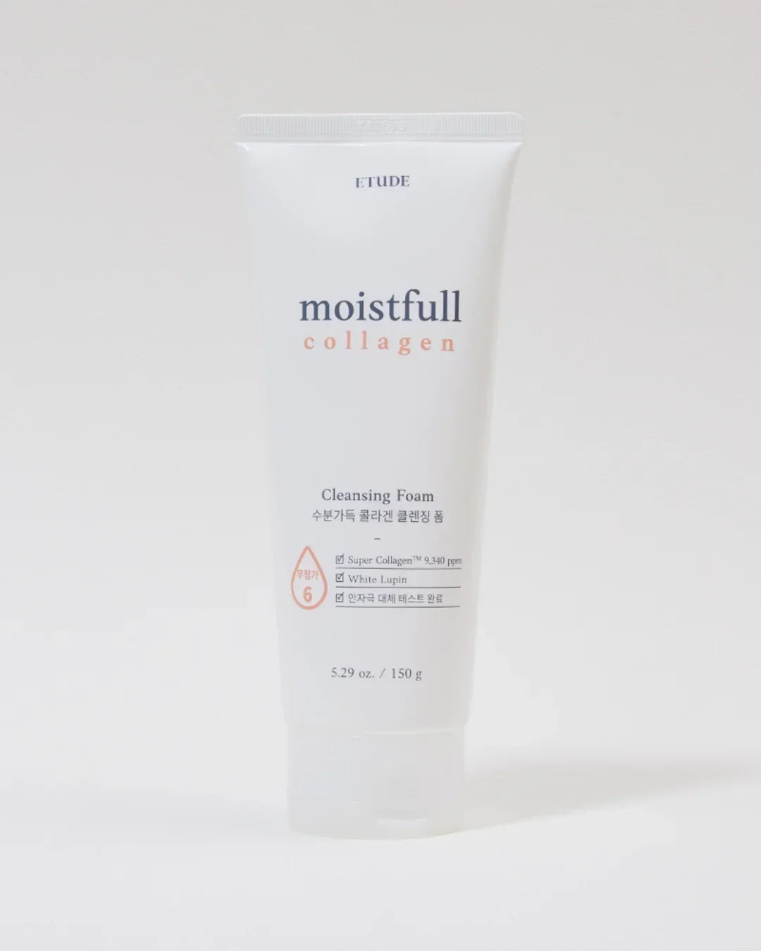 Etude Moistfull Collagen Cleansing Foam 150g tube skincare product on white background