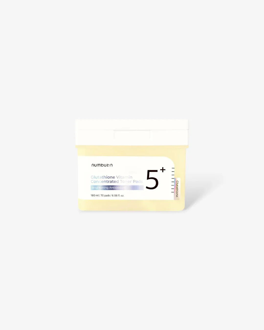Numbuz:n Glutathione Vitamin Concentrated Toner Pads container with 70 pads, brightening antioxidant skincare