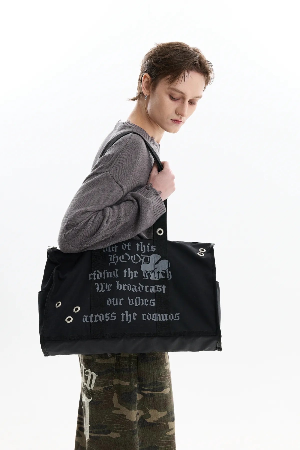 Out Of This Hood Eyelet Shoulder Bag
