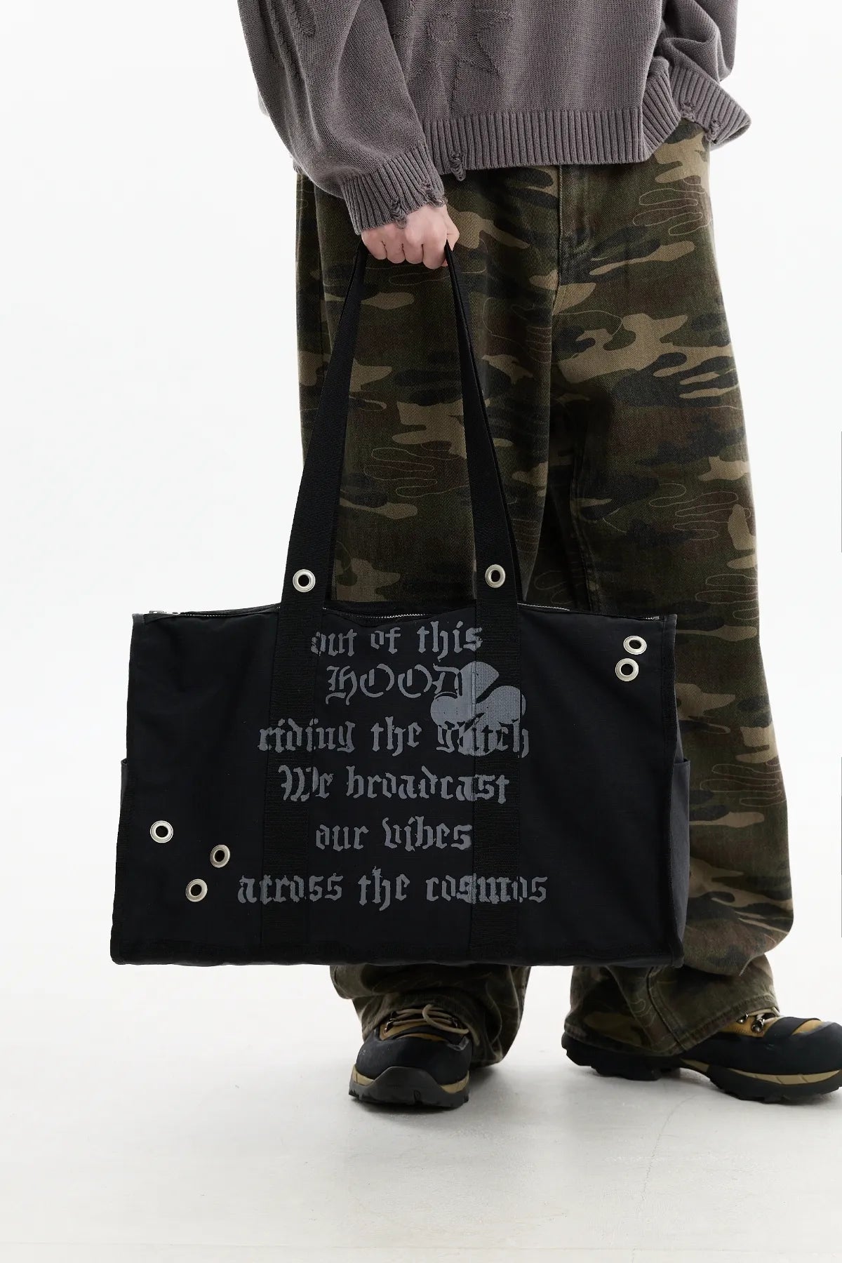 Out Of This Hood Eyelet Shoulder Bag