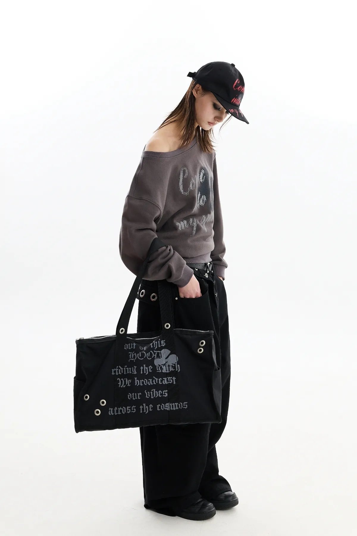 Out Of This Hood Eyelet Shoulder Bag