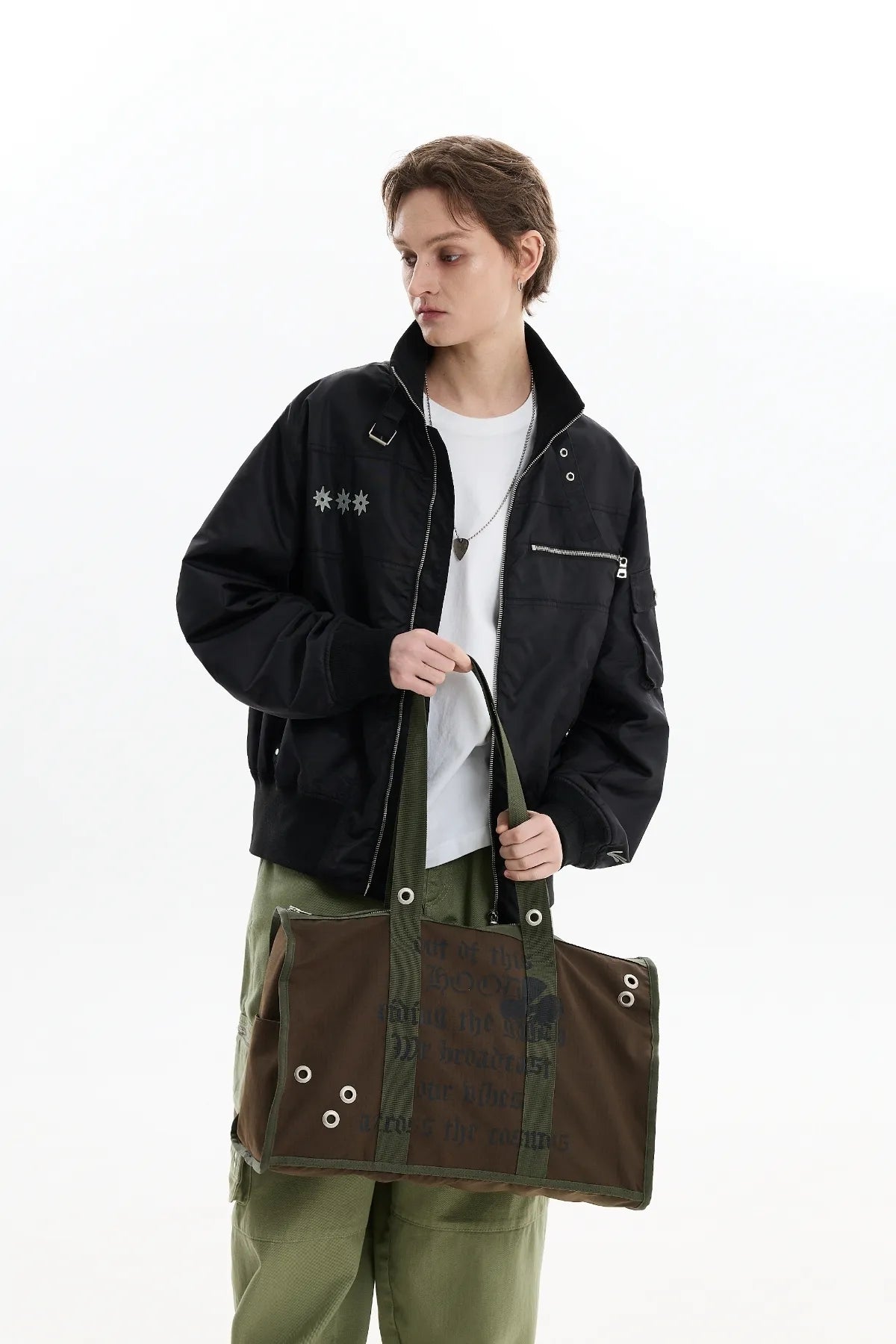 Out Of This Hood Eyelet Shoulder Bag