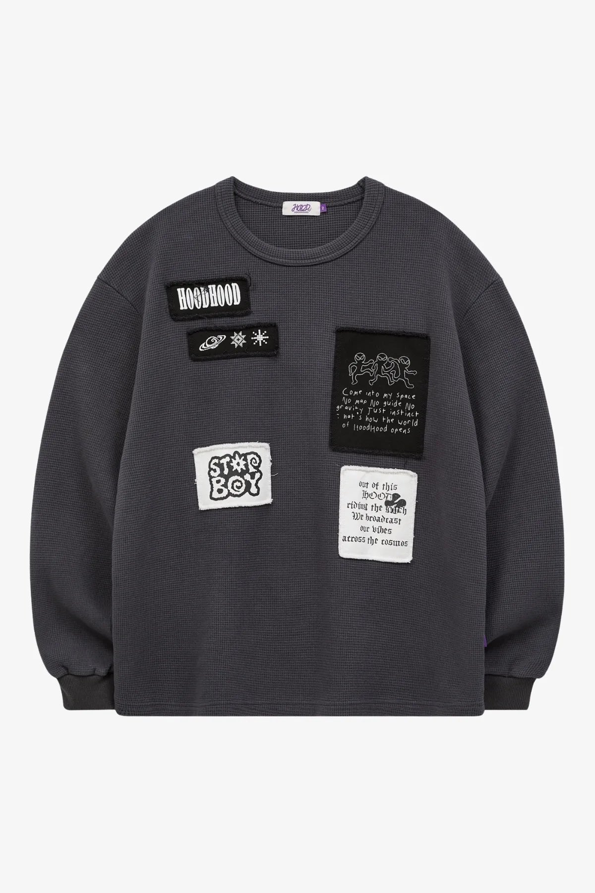 Patchwork Waffle Long Sleeve T-shirt