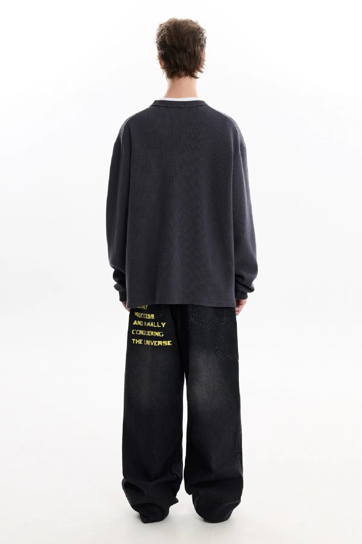 Patchwork Waffle Long Sleeve T-shirt