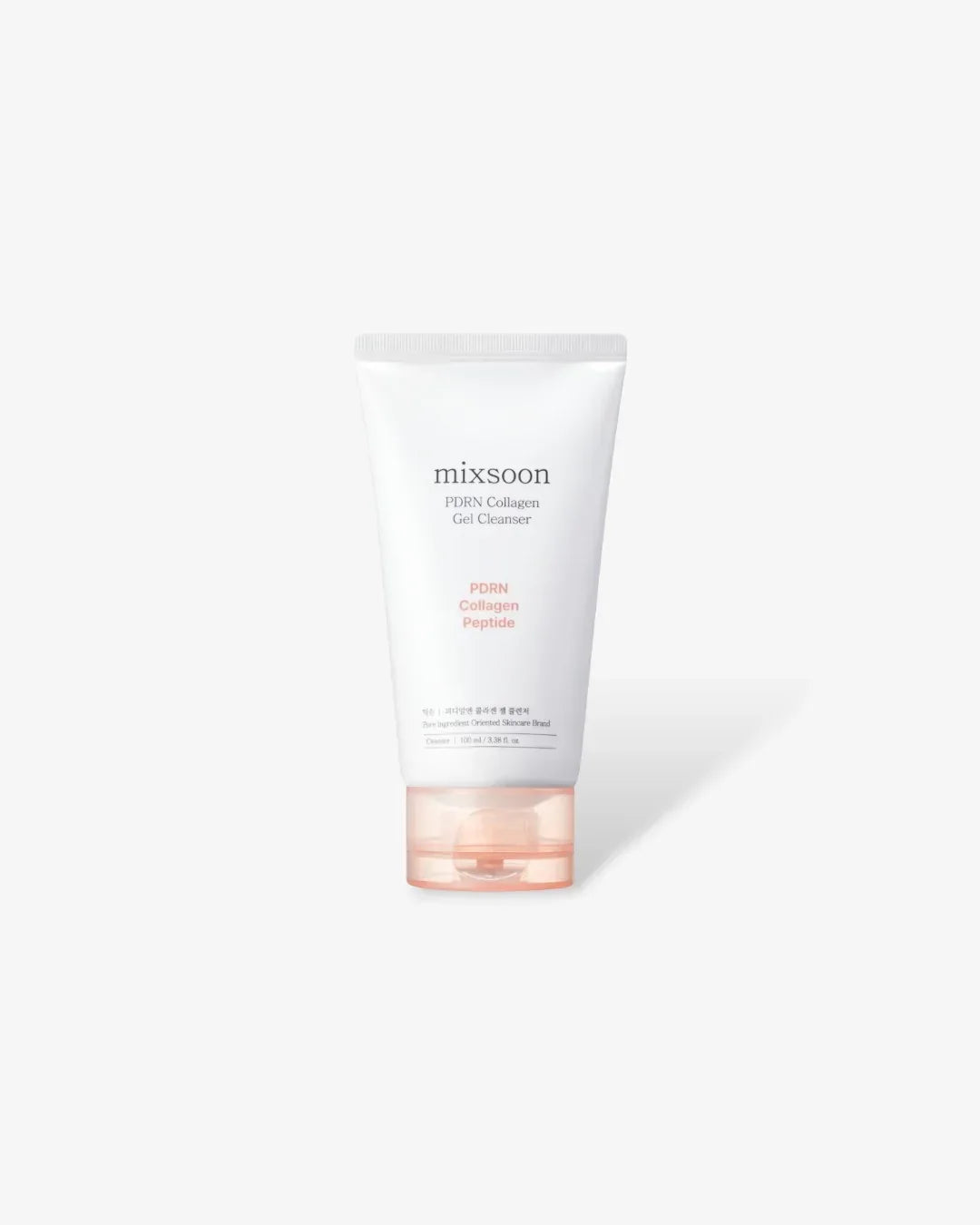 Mixsoon PDRN Collagen Gel Cleanser tube with peach cap on white background