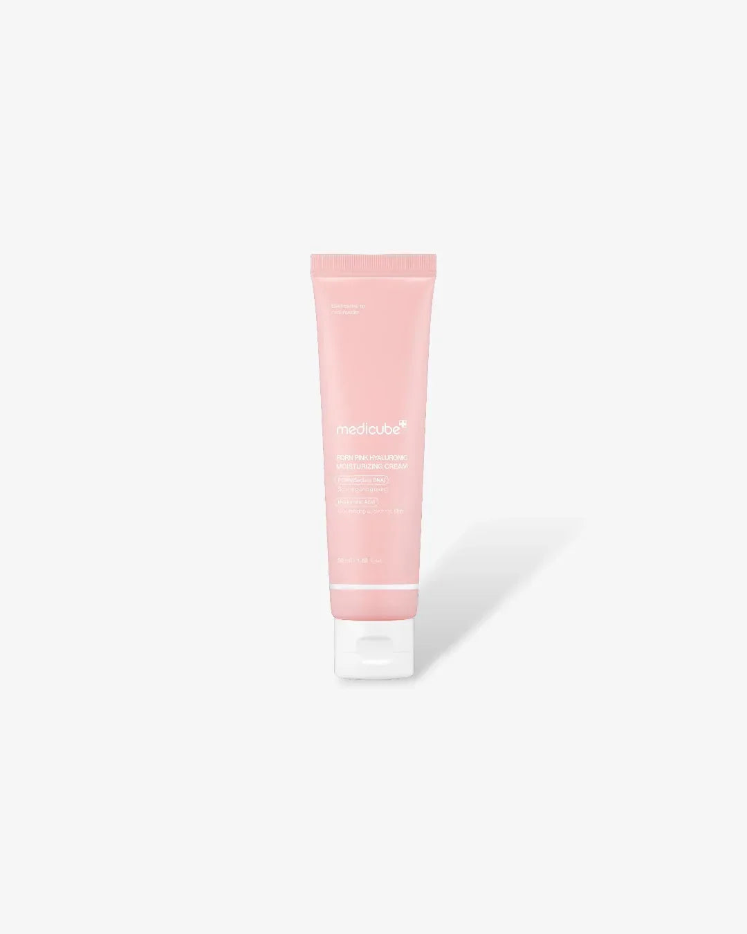 Medicube PDRN Pink Hyaluronic Moisturizing Cream 50ml in pink tube with white cap on white background