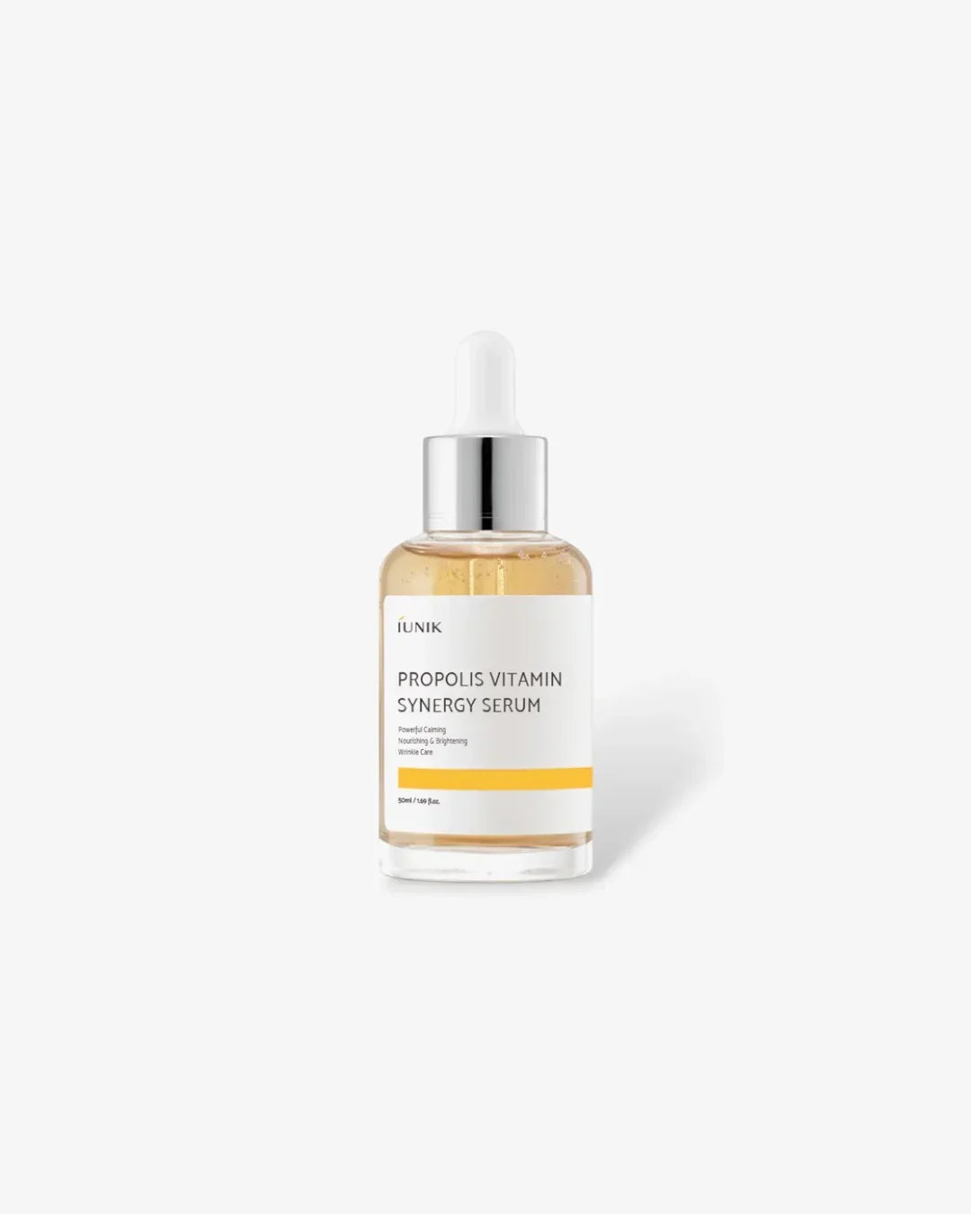 Iunik Propolis Vitamin Synergy Serum 50ml dropper bottle with calming and brightening skincare benefits