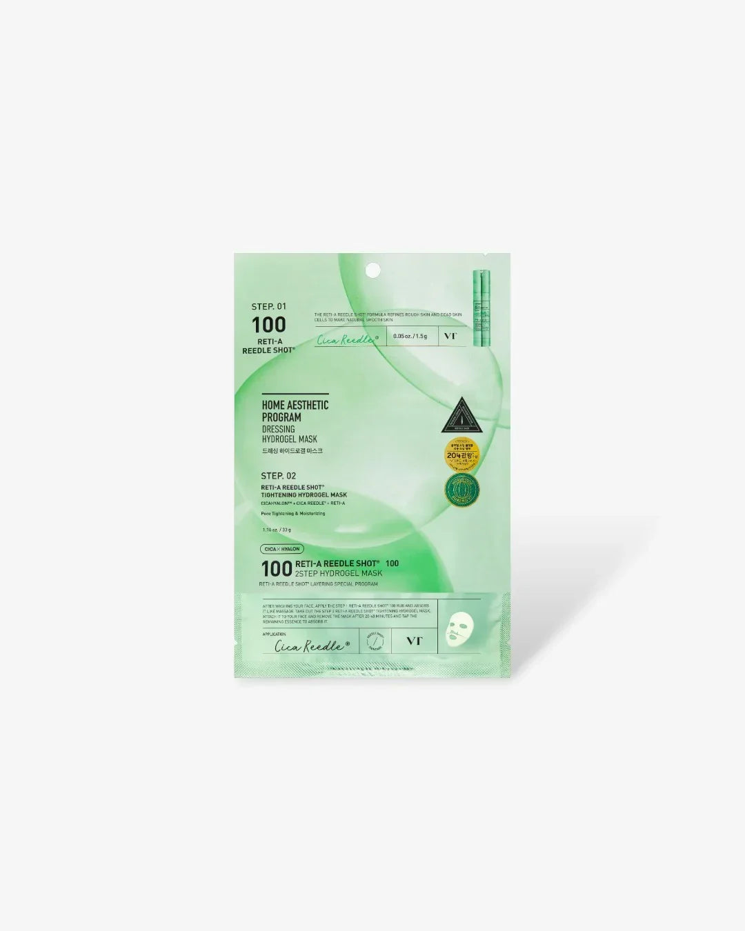 VT Cica Reedle 100 2-step hydrogel mask with retinol and cica for pore tightening and moisturizing