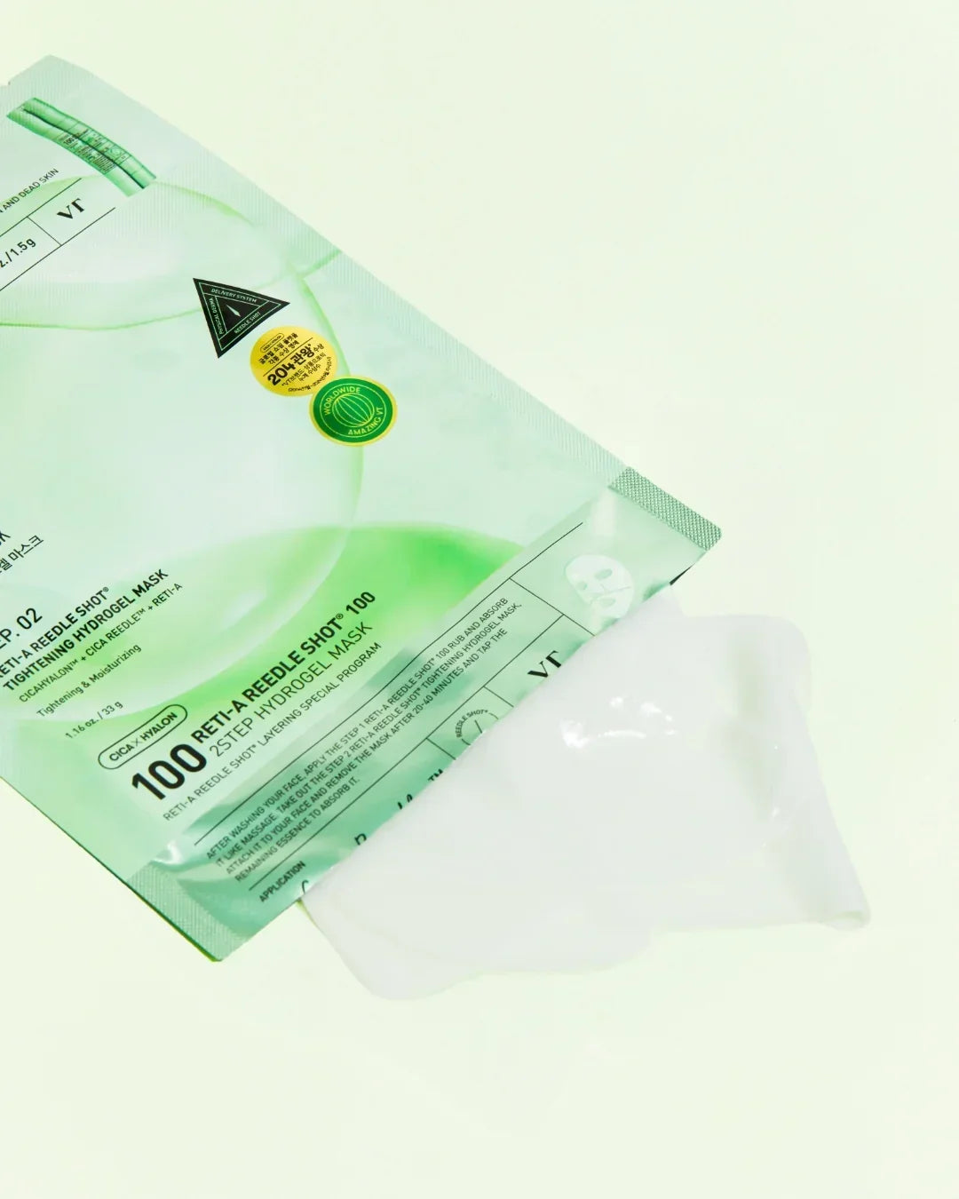 100 Reti-A Reedle Shot 2-Step Tightening Hydrogel Mask with white hydrogel mask sheet