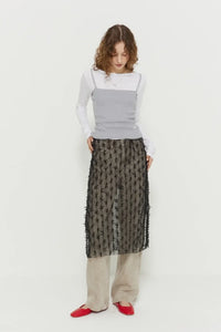 Ribbon See-Through Skirt
