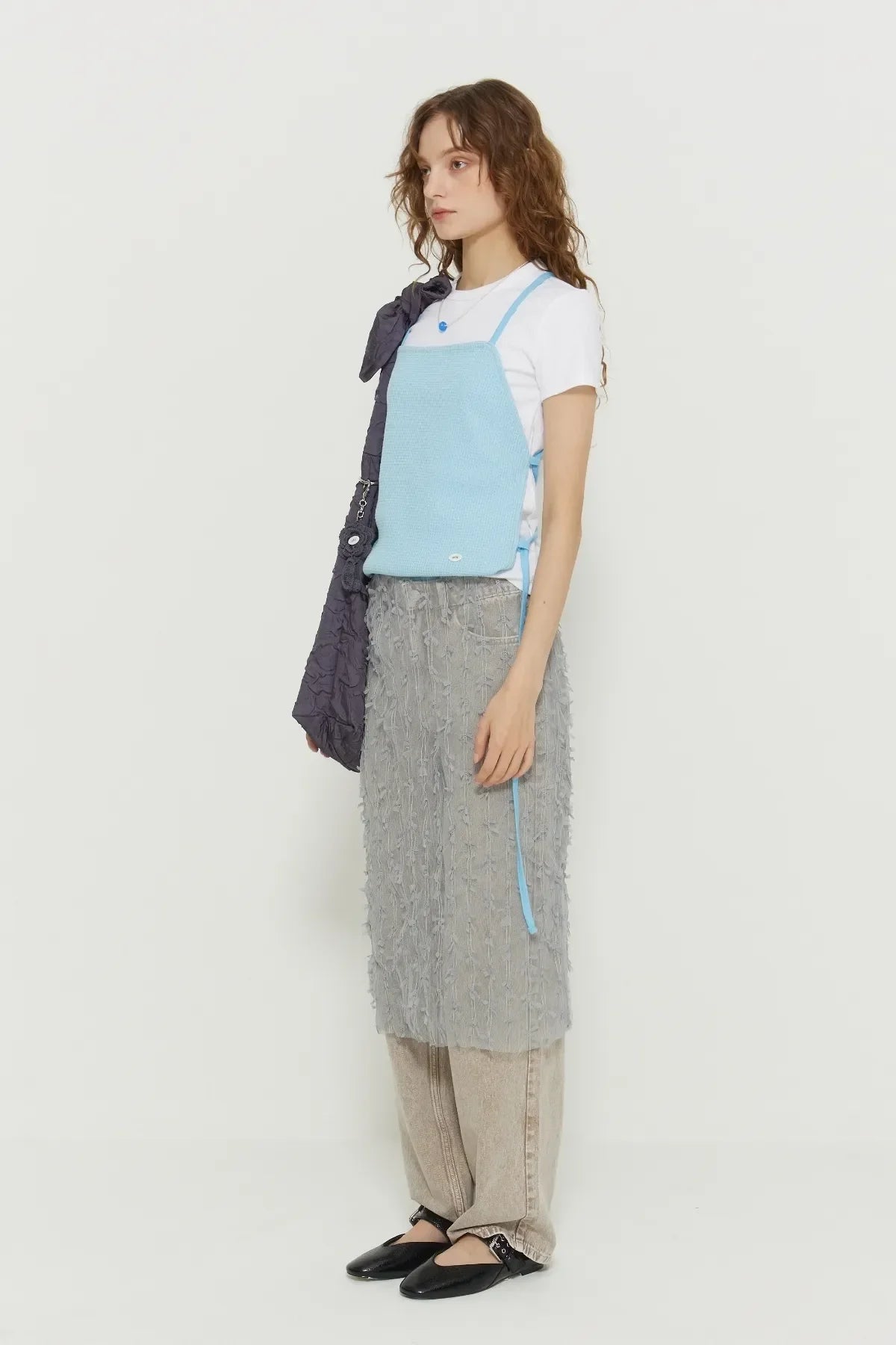 Ribbon See-Through Skirt