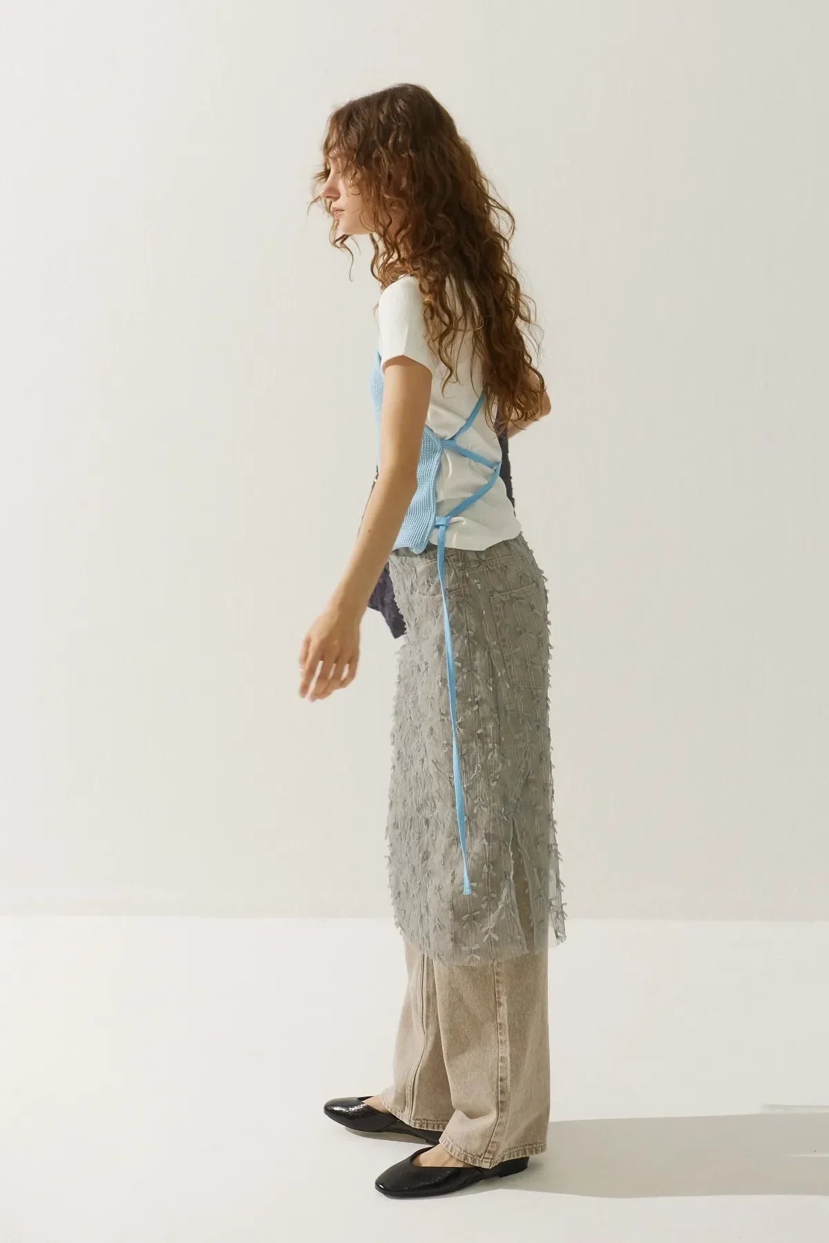 Ribbon See-Through Skirt