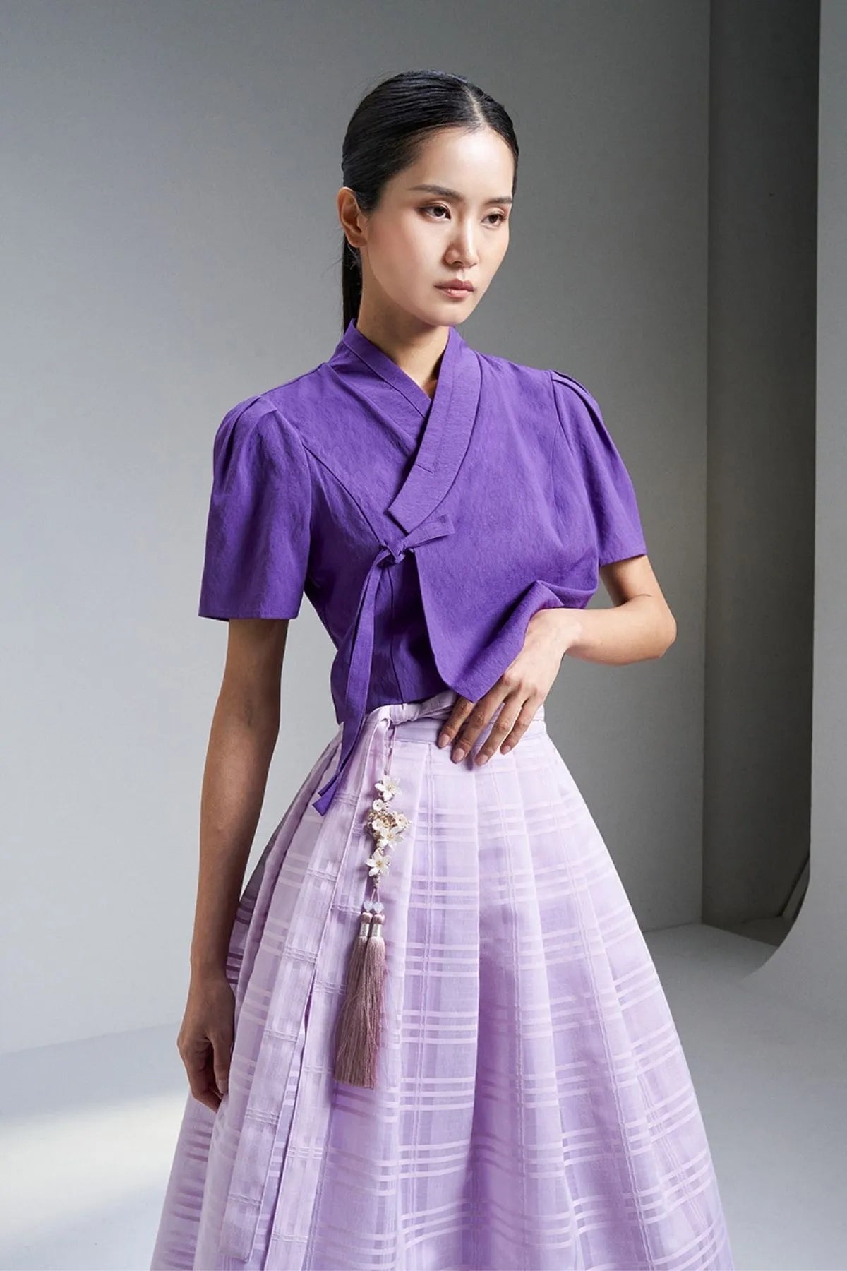Samdasoo Short-Sleeved Jeogori - BTS Deep Purple