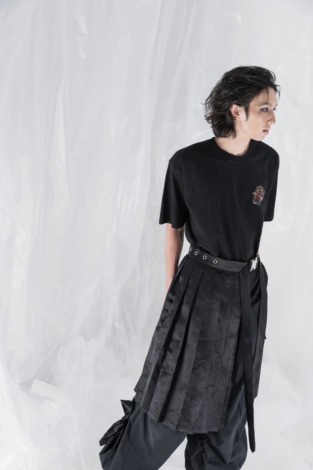 Silver Buckled Brocade Skirt