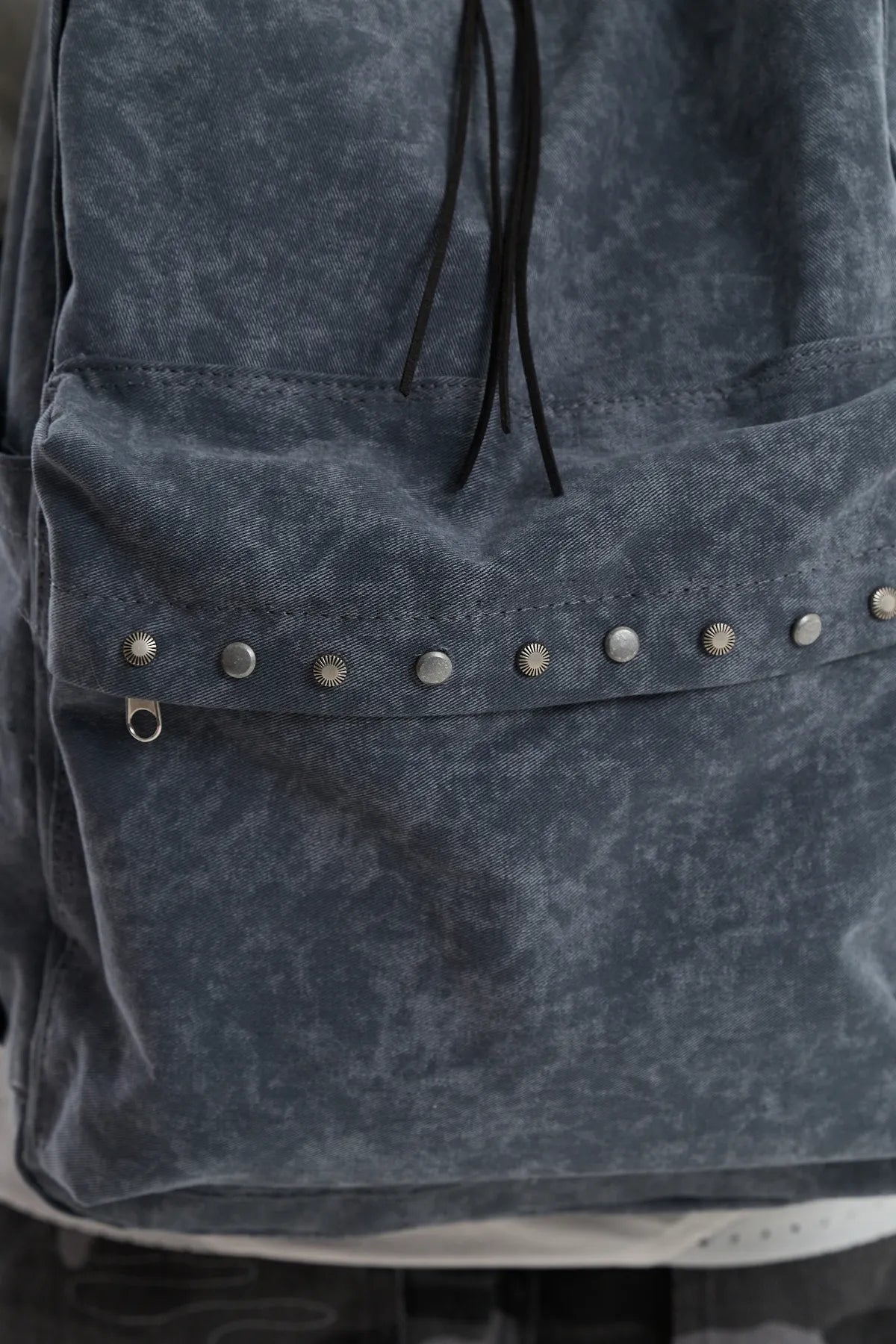 Stud Washed Beads String Backpack