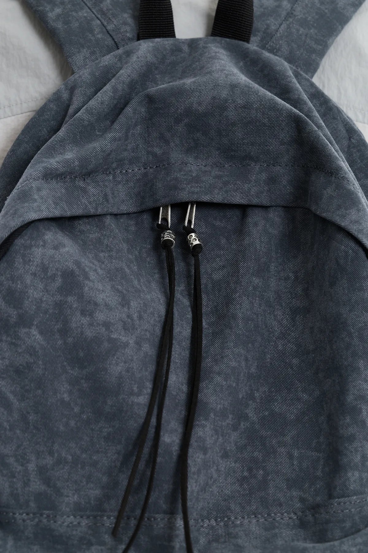 Stud Washed Beads String Backpack