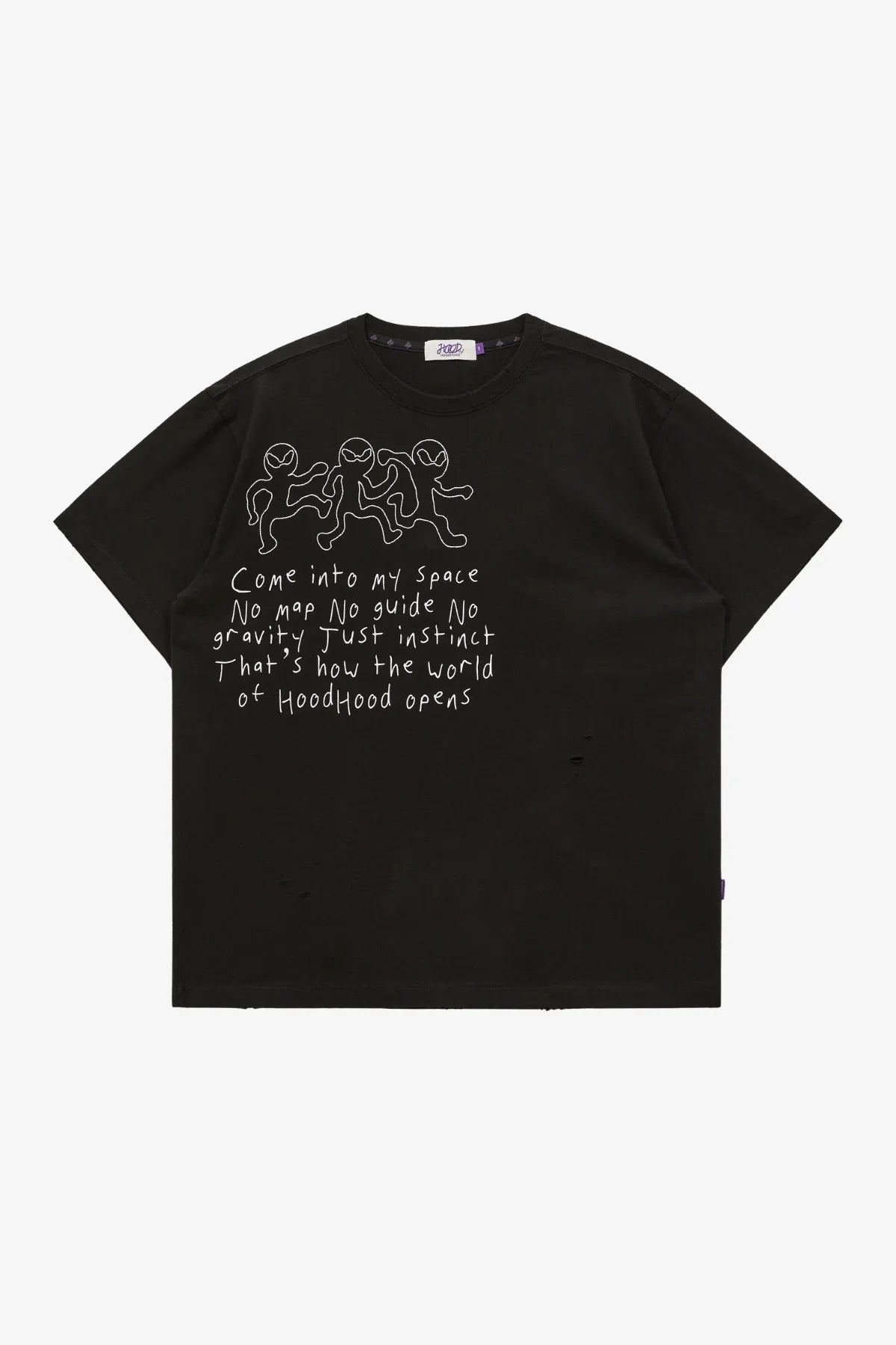 Three Alien Damage Half Sleeve T-shirt