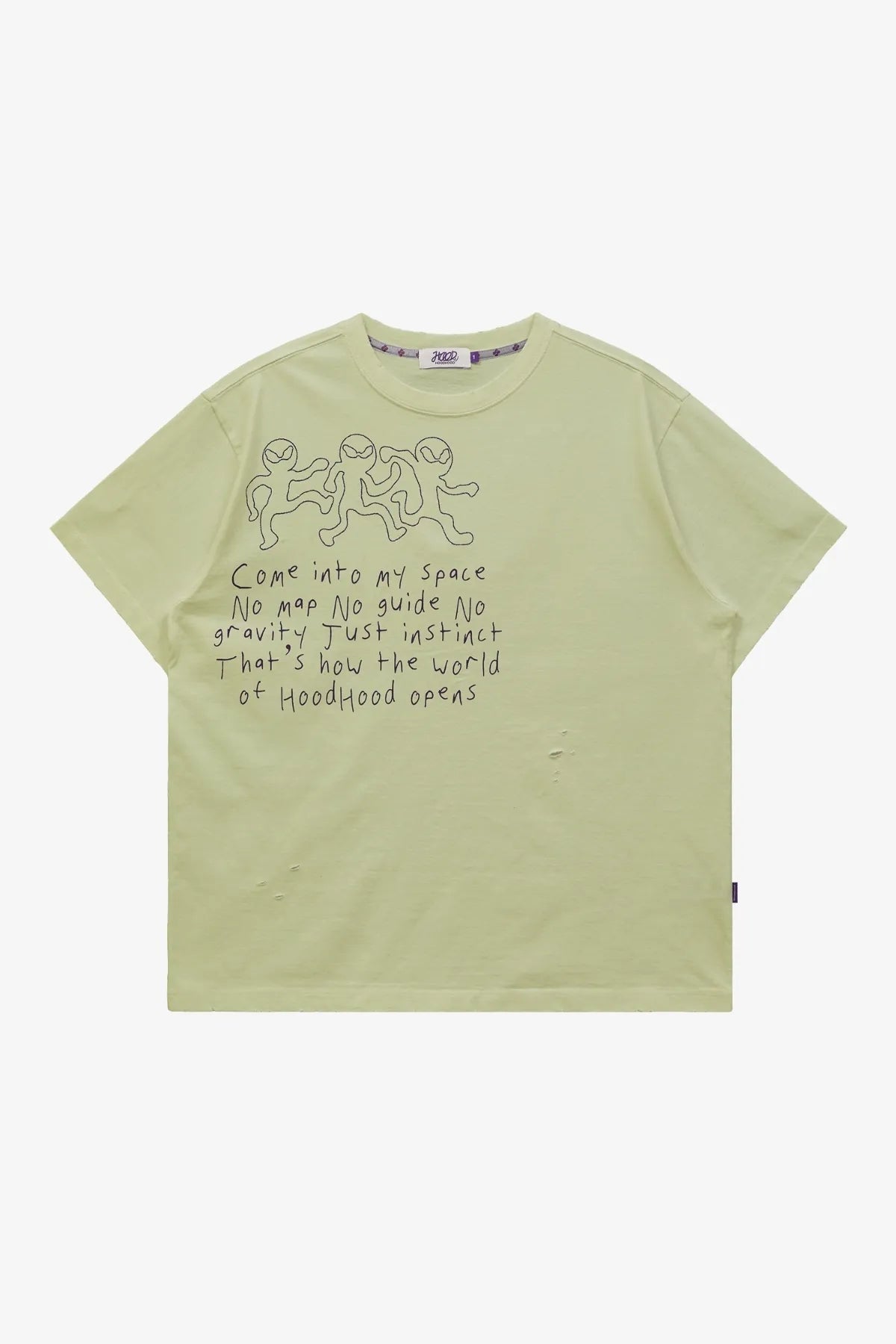 Three Alien Damage Half Sleeve T-shirt