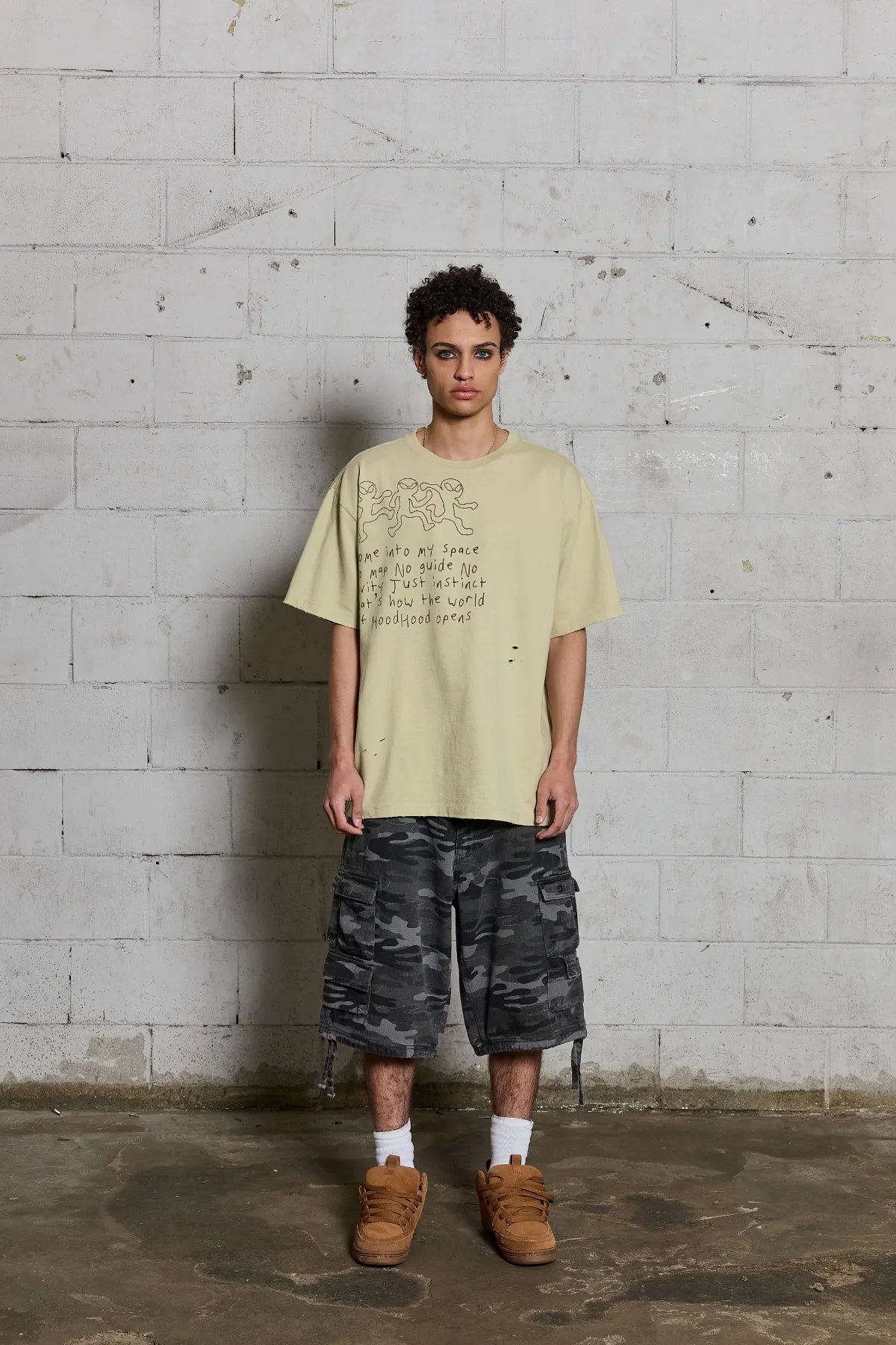 Three Alien Damage Half Sleeve T-shirt
