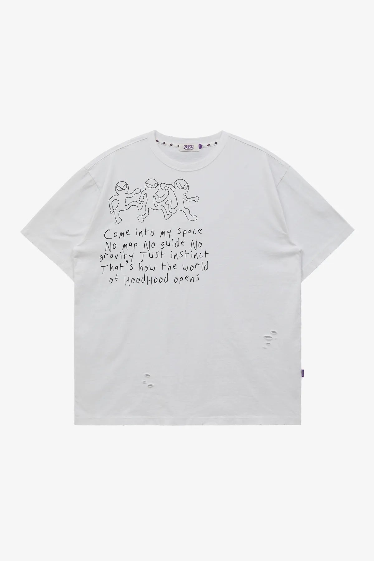 Three Alien Damage Half Sleeve T-shirt