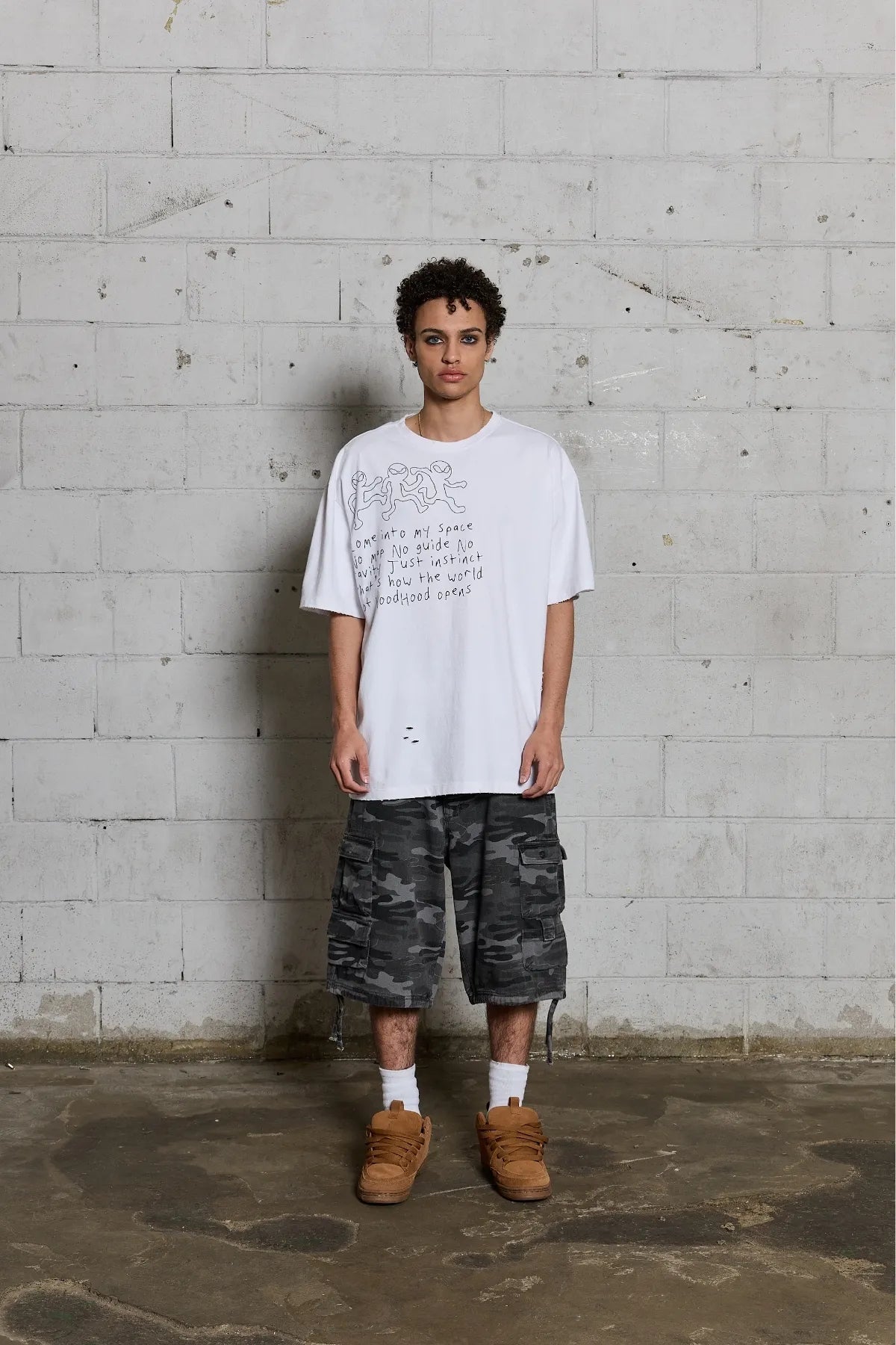 Three Alien Damage Half Sleeve T-shirt