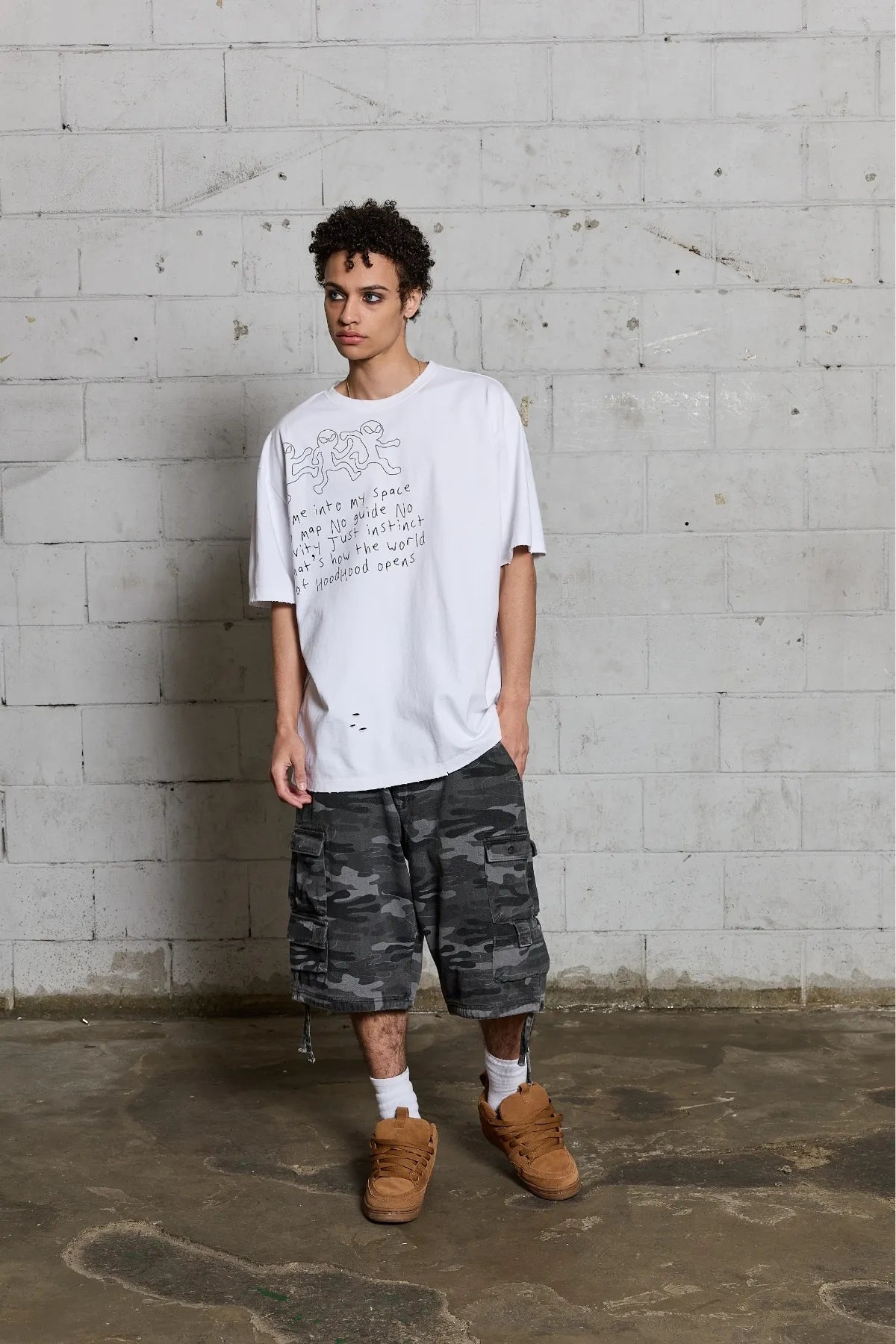 Three Alien Damage Half Sleeve T-shirt