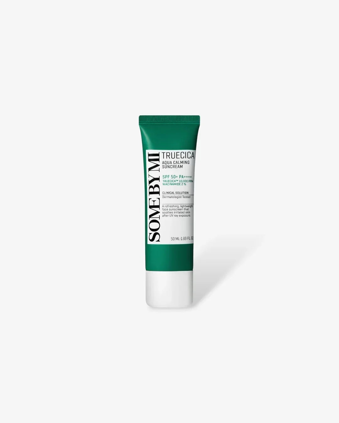 SOME BY MI Truecica Aqua Calming Suncream SPF 50+ PA++++ green white tube skincare