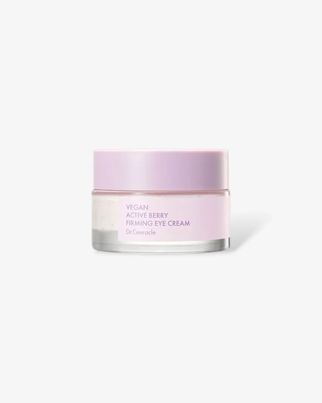 Dr.Ceuracle Vegan Active Berry Firming Eye Cream in a small pink jar on white background