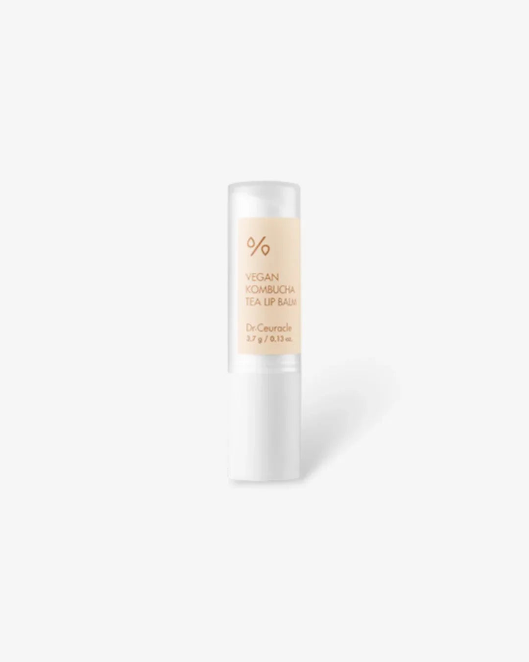 Vegan kombucha tea lip balm tube by Dr.Ceuracle on a white background